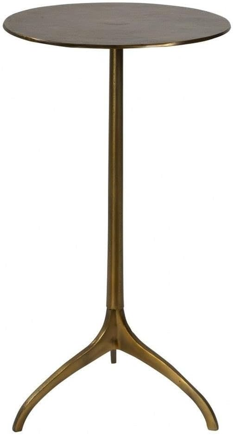 Antique Gold Tripod Accent Table by  - 14