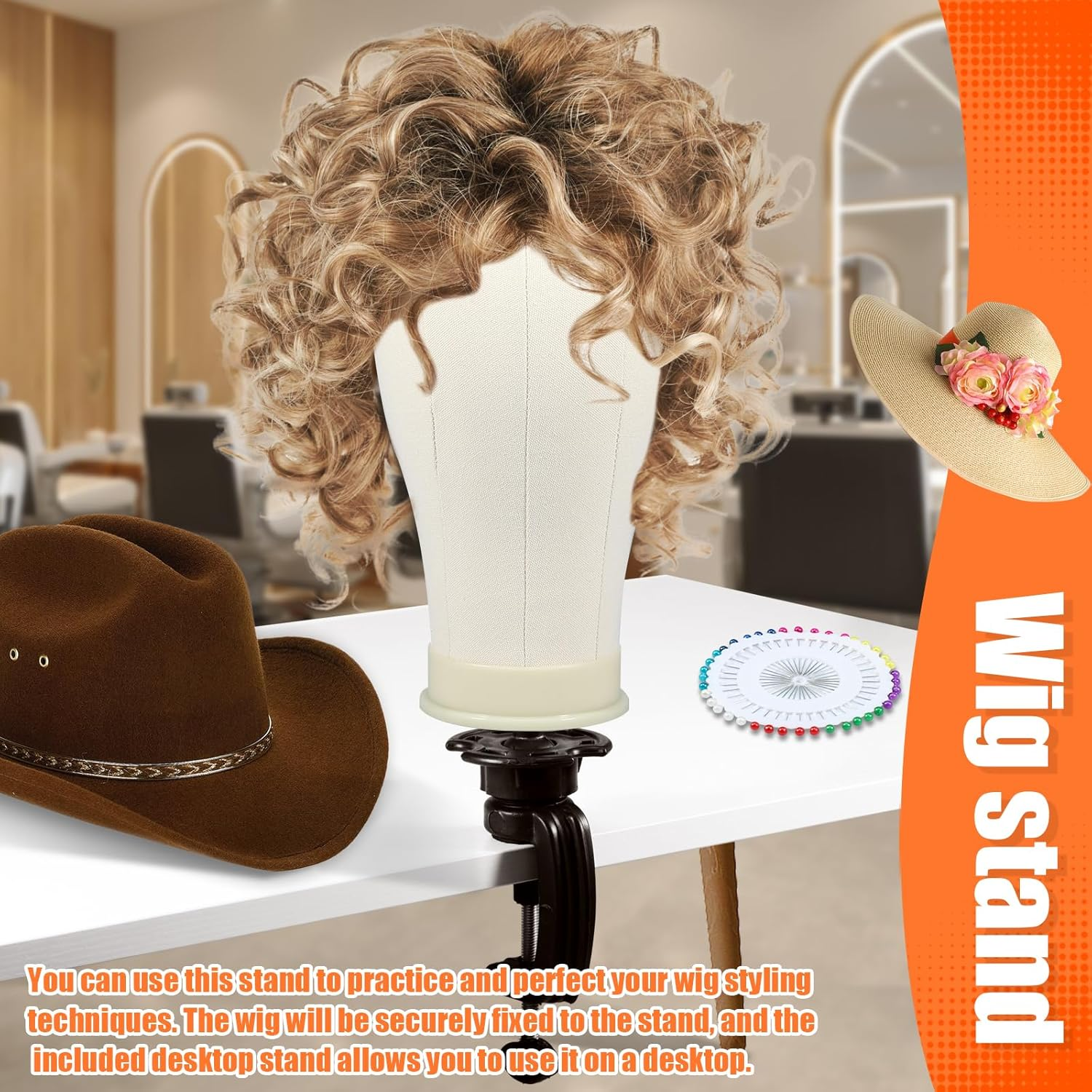 Enduring Head Wig for Styling, Canvas Block Wig Head, Mannequin Head for Wigs... - Picture 7 of 13