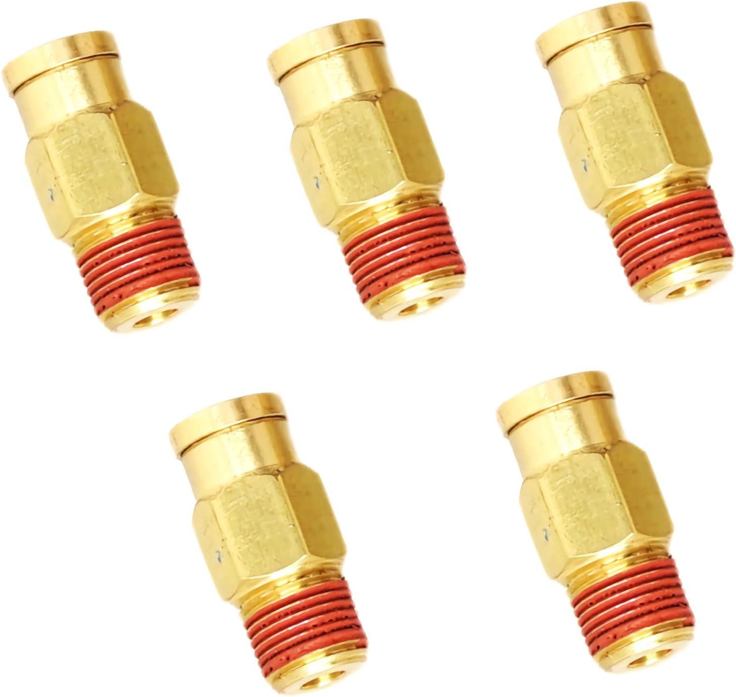 1/4 Npt Quick Connect 5-Pack 1/4" OD X 1/4" NPT Male Straight Push-to-Connect Air Fittings – Brass, By WIC Valve Push To Connect Fittings - Foto 9