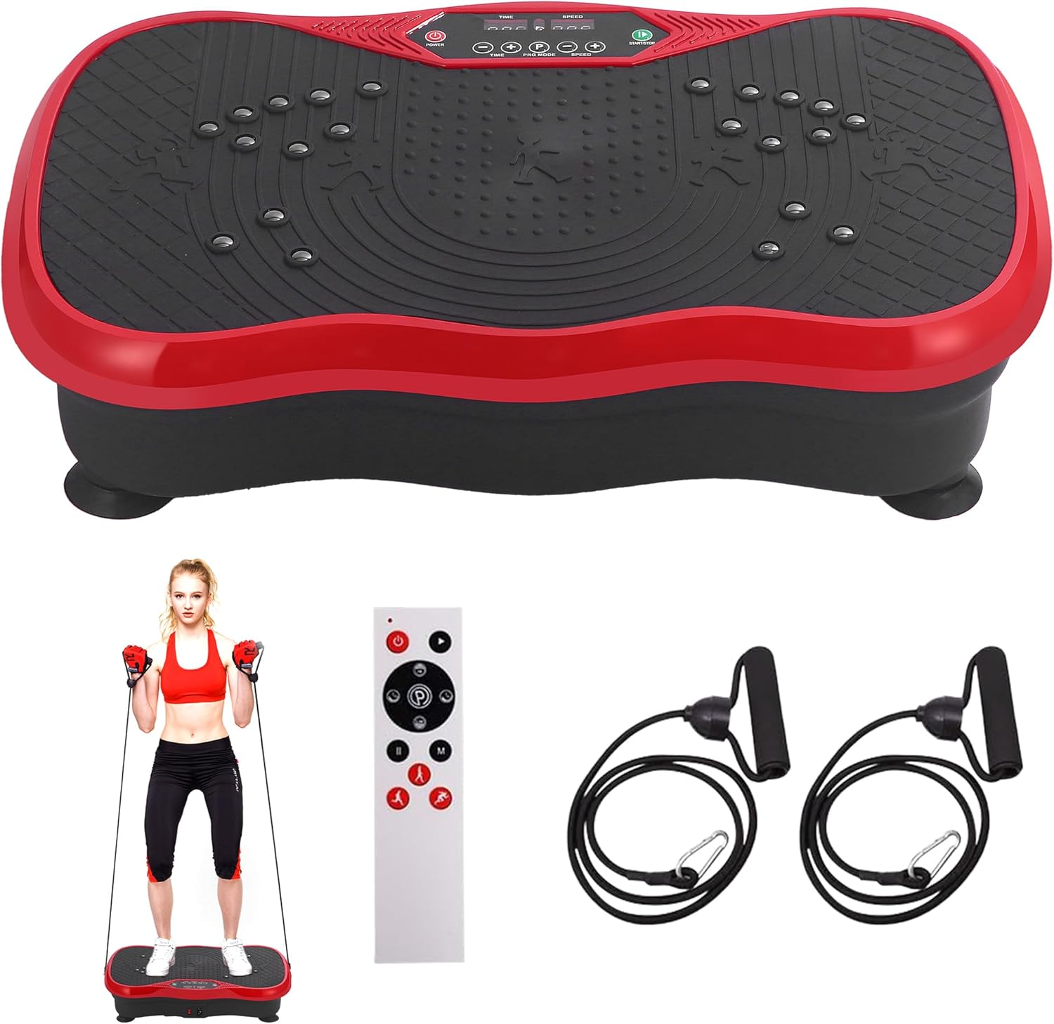Vibration Plate Exercise Machine, Vibrating Plate Fitness Platform with Remote Control – Portable Vibration Plates for Lymphatic Drainage, Weight Loss, Toning, Recovery & Home Workouts
