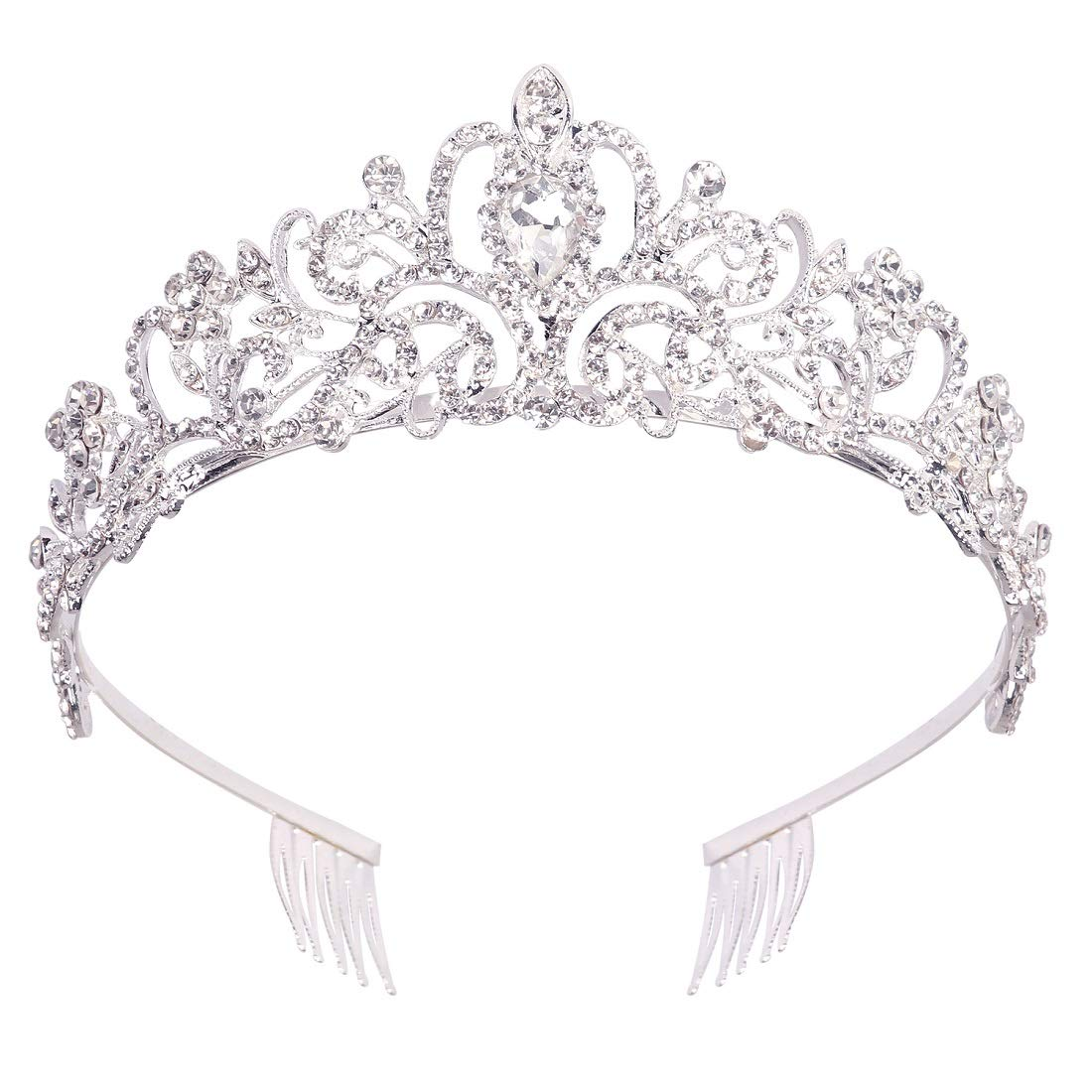 Silver Crystal Tiara Crown Headband Princess Elegant Crown  display picture 2