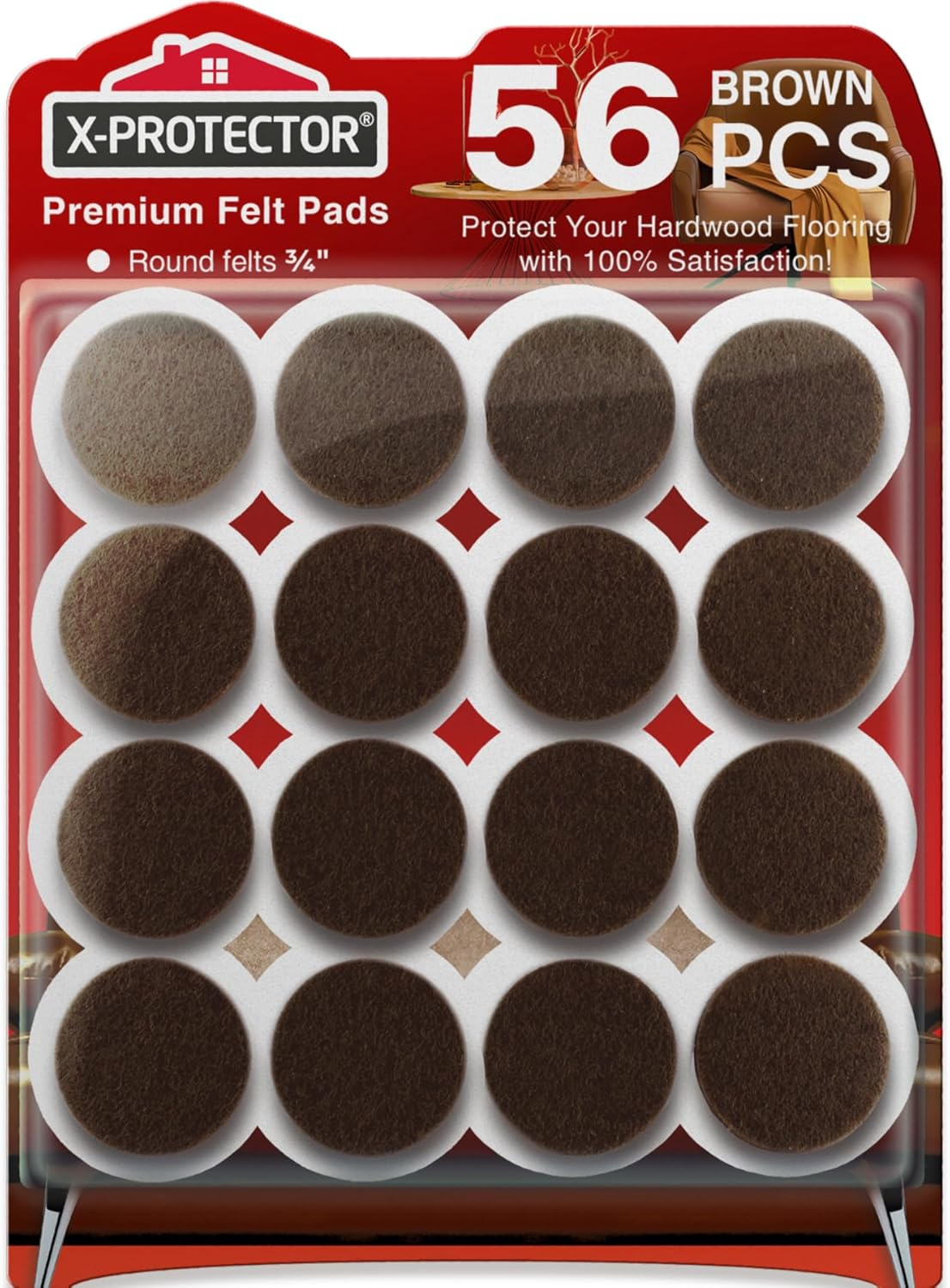 Felt Furniture Pads - 56 PCS 3/4