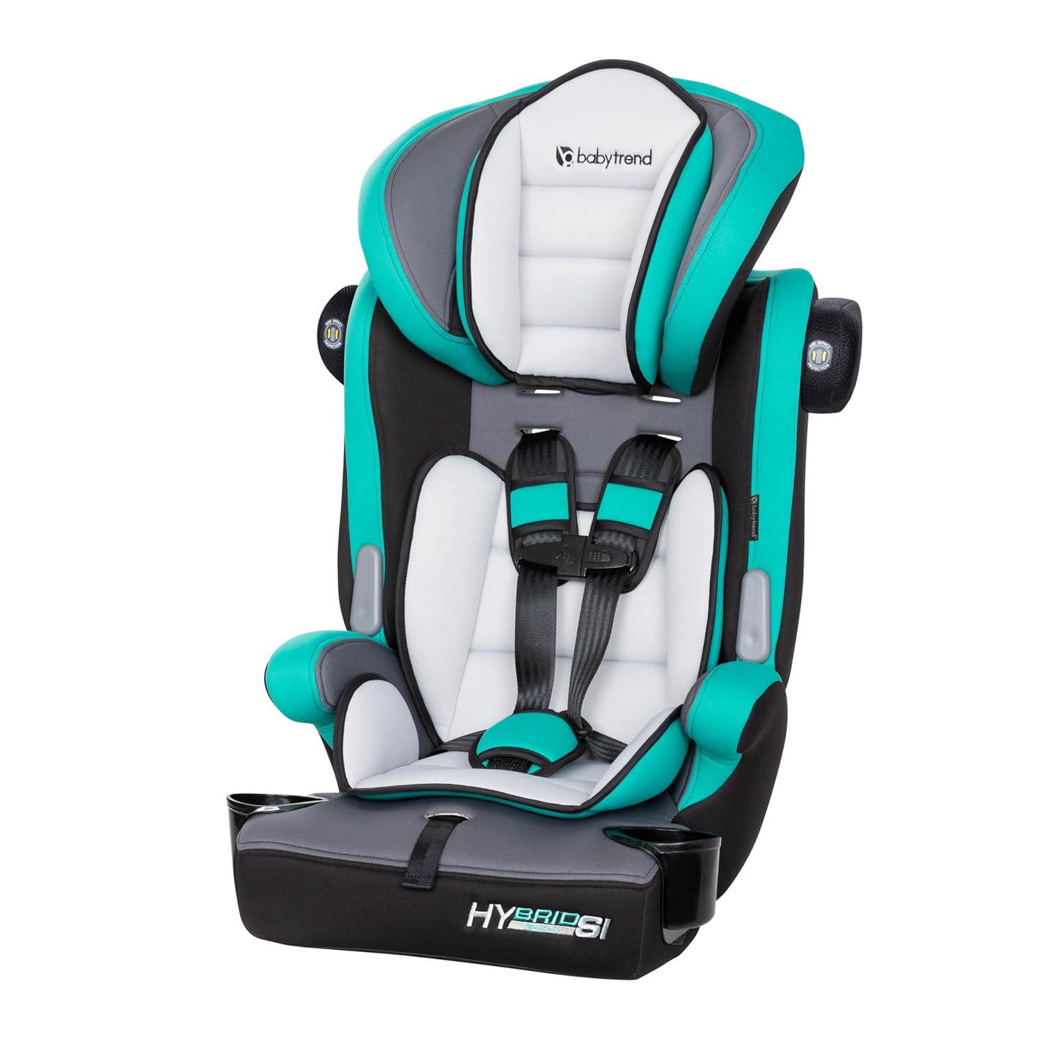 Baby Trend Hybrid SI 3-In-1 Combination Booster Seat, Hoboken Teal – Side-Impact Protection, 3-Stage Growth Design, Adjustable Headrest, Cushioned Comfort