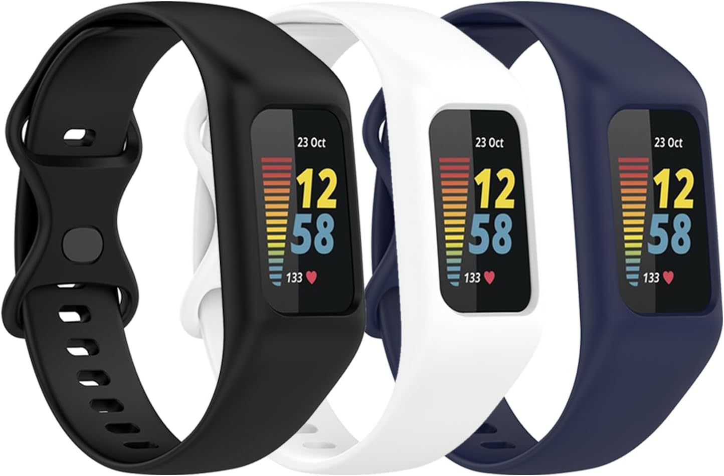 Gheper 3 Pack Soft Watchband Compatible with Fitbit Charge 6, Charge 5, Charg... - Picture 9 of 13