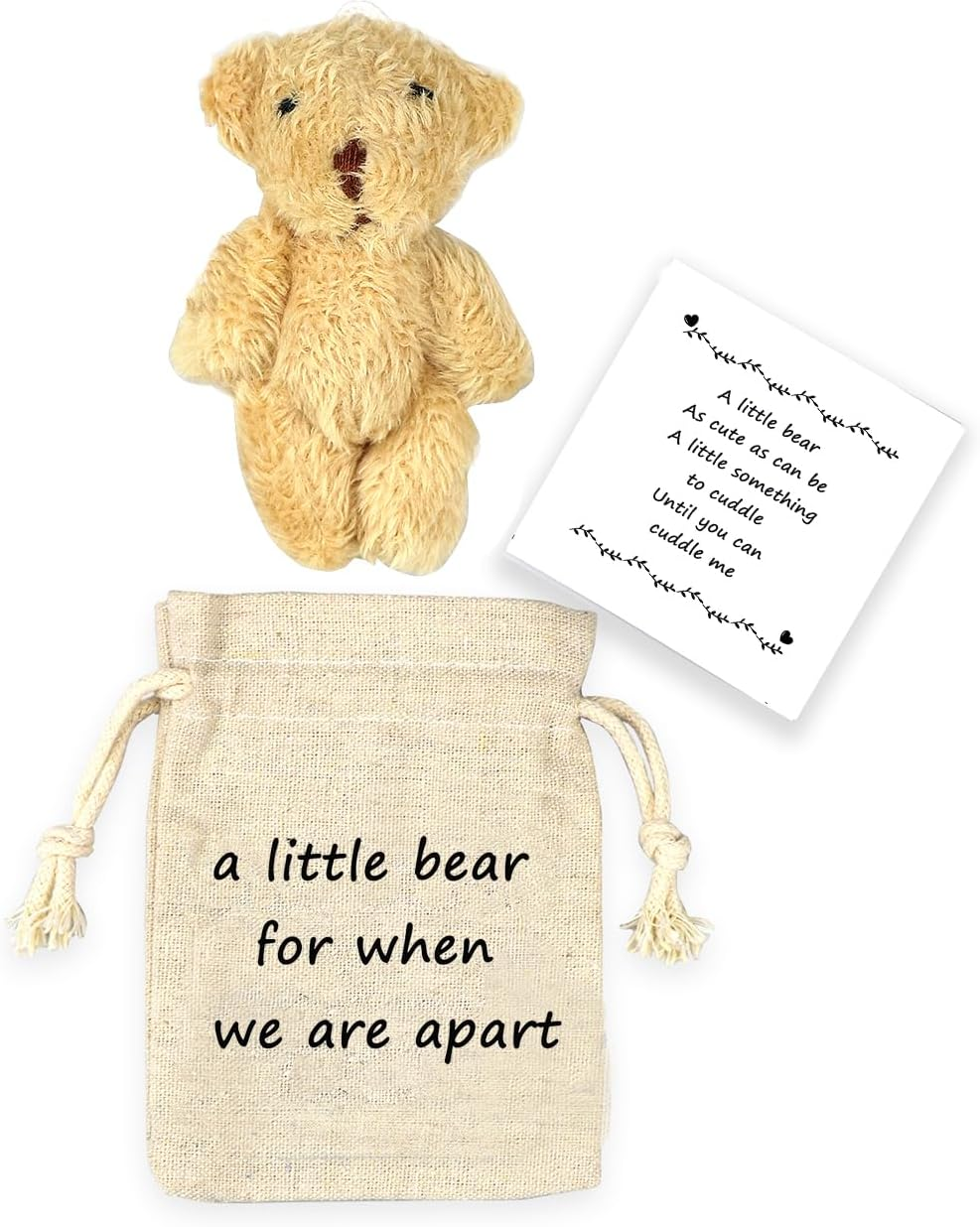 Pocket Bear Gift Long Distance Teddy Bear I Love You/Couple Memorial/Missing You Gift (We Are Apart)