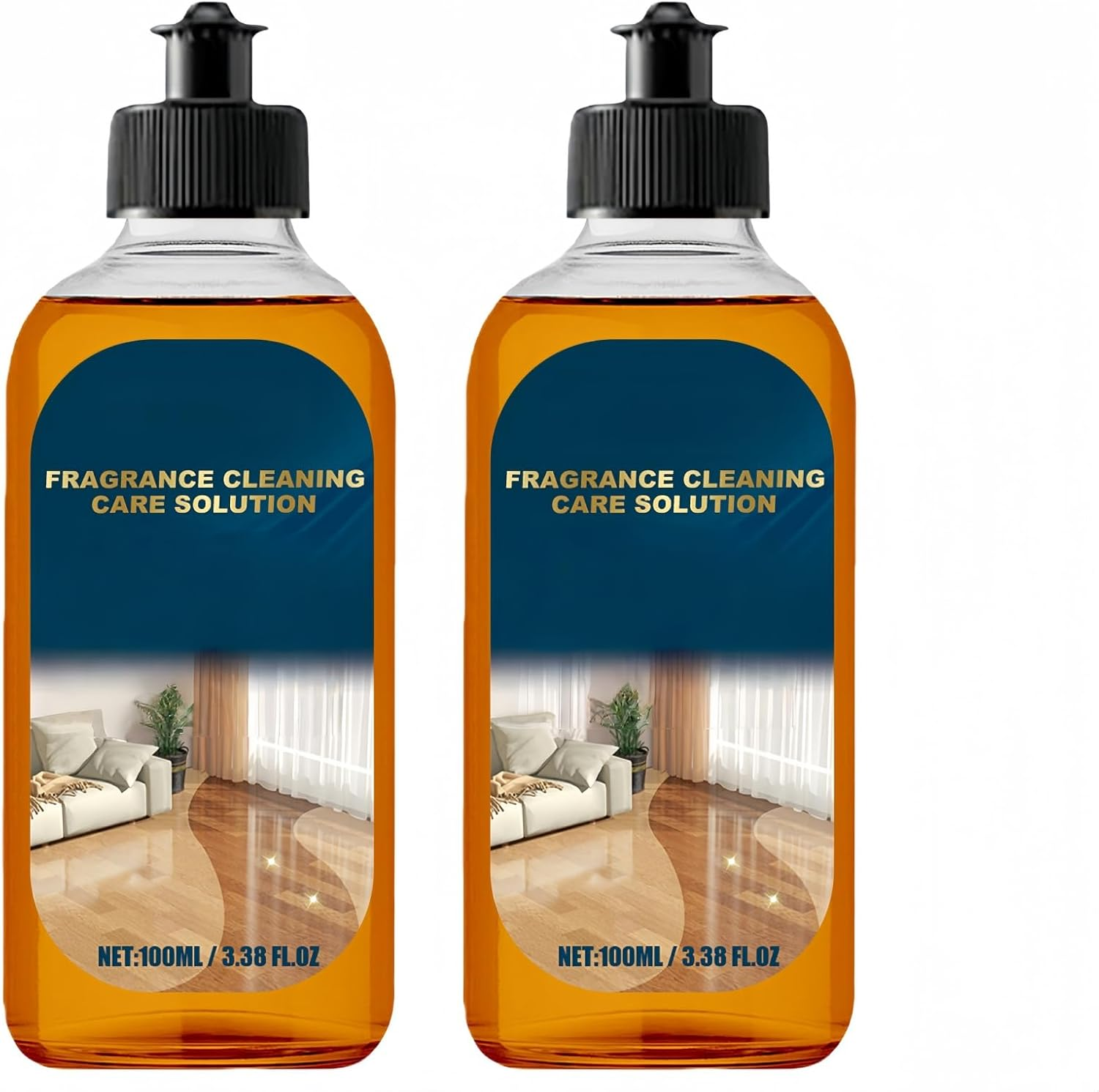 2Pcs Wooden Floor Cleaner,Fragrance Cleaning Care Solution 5 in ,Stubborn Stains Cleaner,Wood Floor Polish,Leaves a Brilliant Protective Shine,Cleans Effectively without Sealants,Ideal for Both