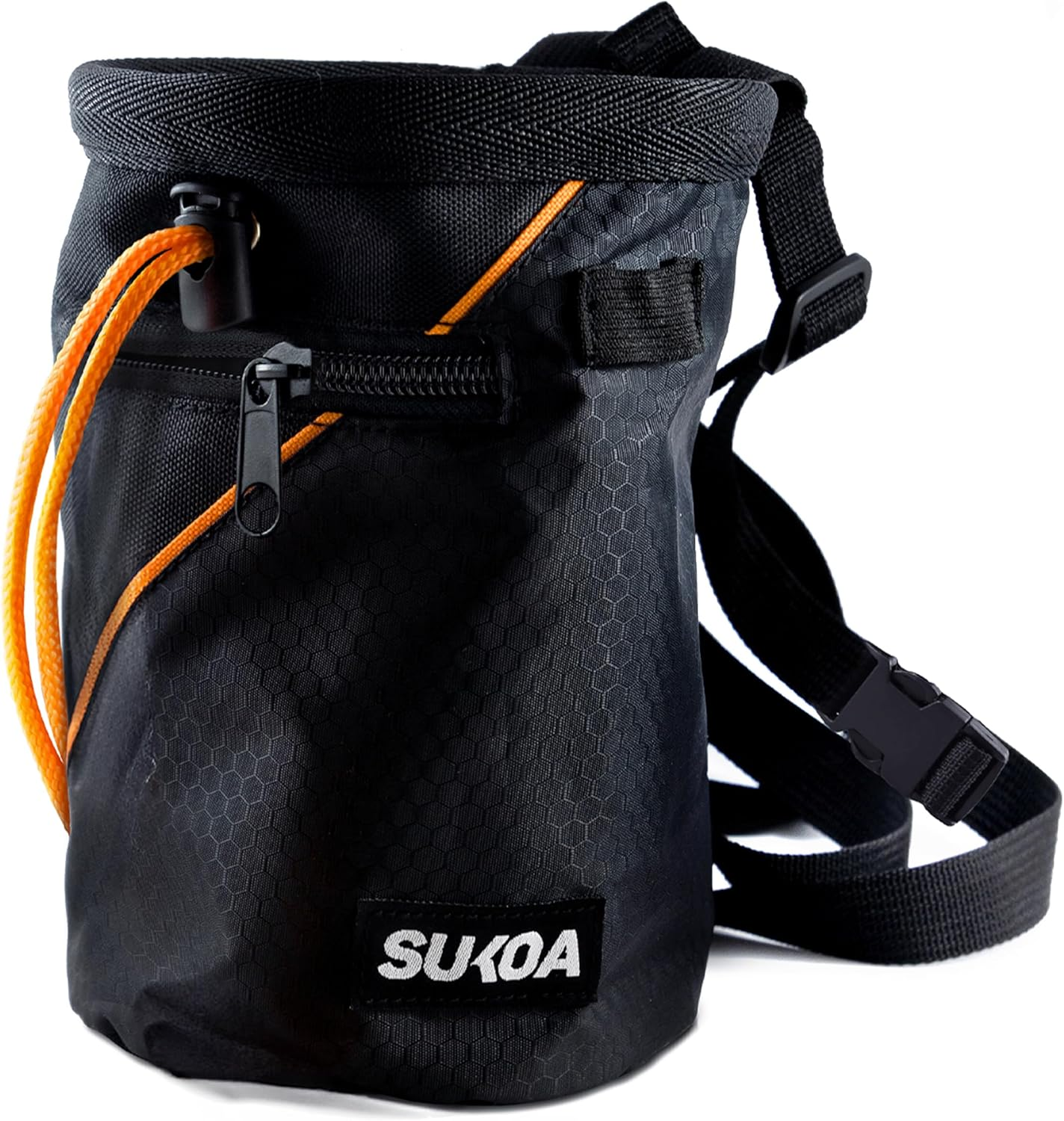 Chalk Bag for Rock Climbing - Rock Climbing Gifts Gear Accessories - Quick-Clip Belt, Large Zippered Pockets & Brush Holder - Weight Lifting, Gym, Bouldering, Disc Golf, Wall, Rock Climbing Chalk Bag