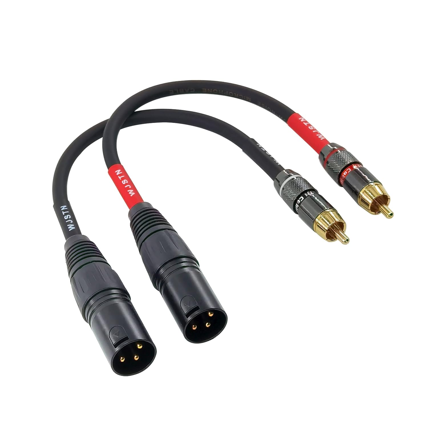 RCA to XLR Cable, XLR Male to RCA Male Audio Adapter Cable, 4N OFC 20AWG Shielded Twisted Pair Oxygen-Free Copper Braid Conductors, 2Pack (8 Inches)