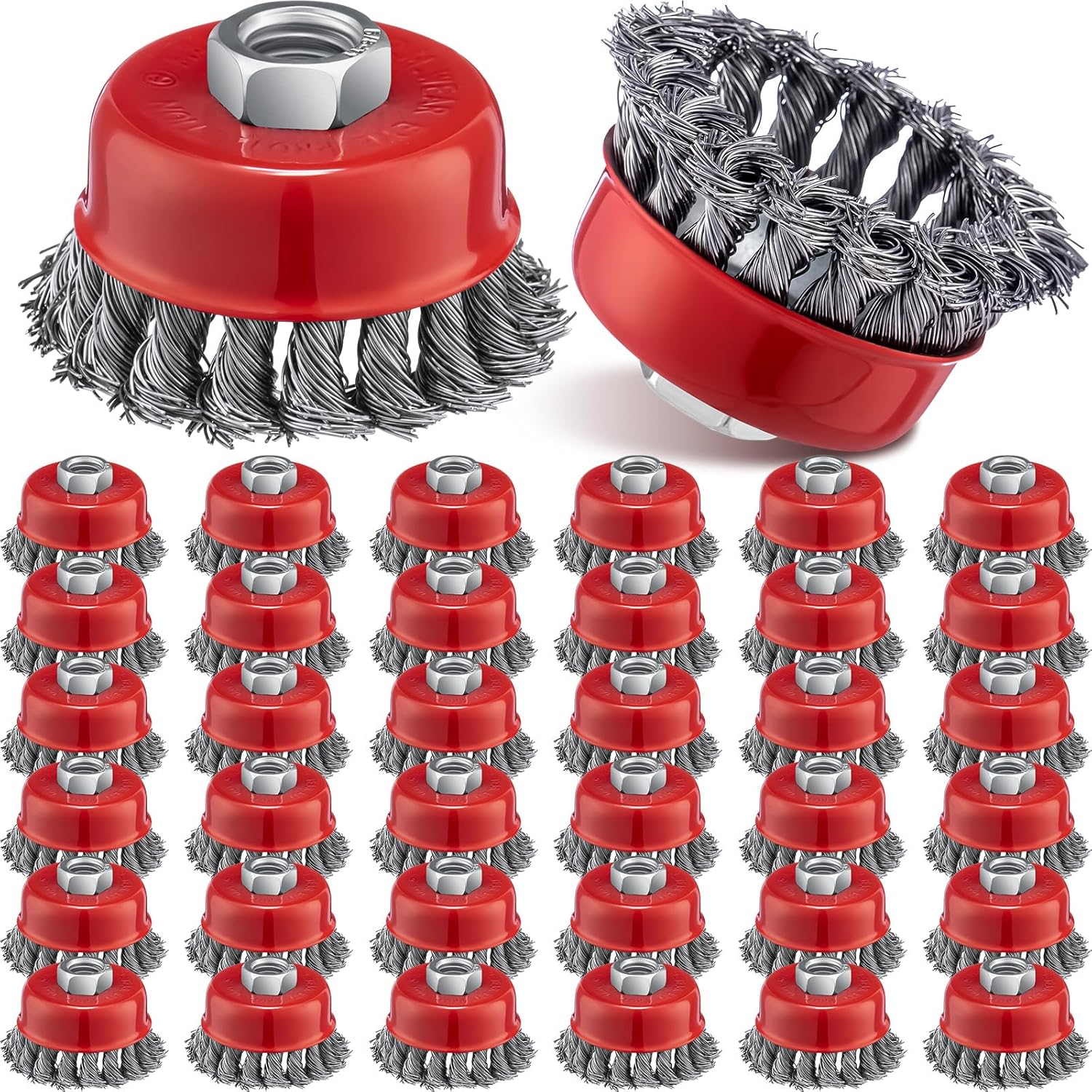 36 Pcs 3 Inch Wire Wheel Cup Brush with 5/8