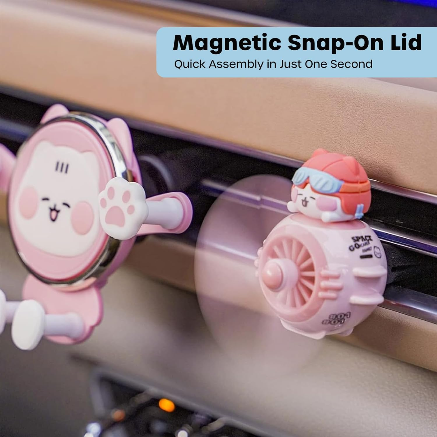 Car Air Fresheners Cute Pilot Cat, Car Vent Air Freshener Rotating Propeller ... - Picture 4 of 14