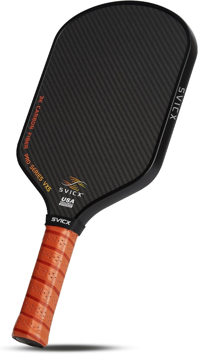 Carbon Fiber Pickleball Paddle 16Mm – Professional Pickleball Paddles with Superior Control, Power & Spin – Extended Handle for Two-Handed Grip, USAPA Approved