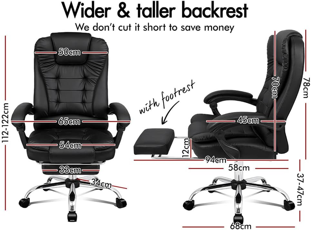 ALFORDSON Office Chair with Massage, Heated Seat and Footrest, Ergonomic Comp... - Picture 3 of 25