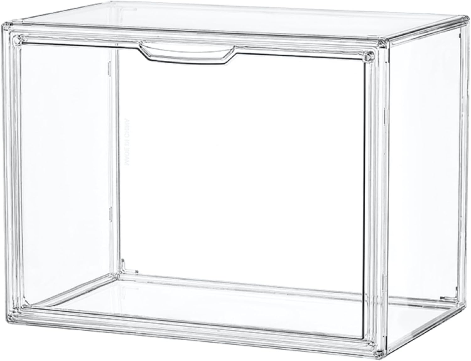 Clear Acrylic Display Case, Stackable Plastic Storage Bins with Magnetic Attraction Lid, Showcase for Cosmetic, Large Figures Collectibles, X-Large