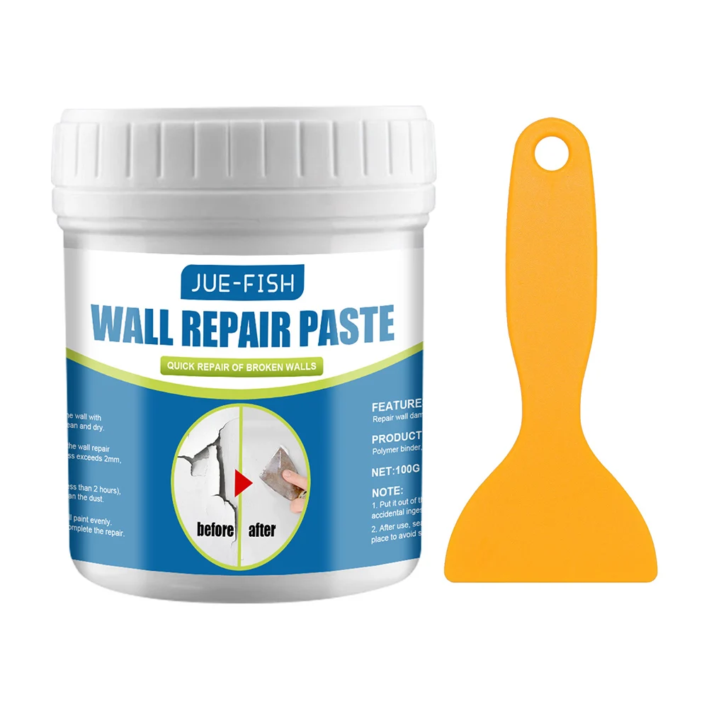 Wall Mending Agent Drywall Repair Kit with Scraper Multipurpose Wall Fixer Paste Quick Fix for Wall Crack 100/200G