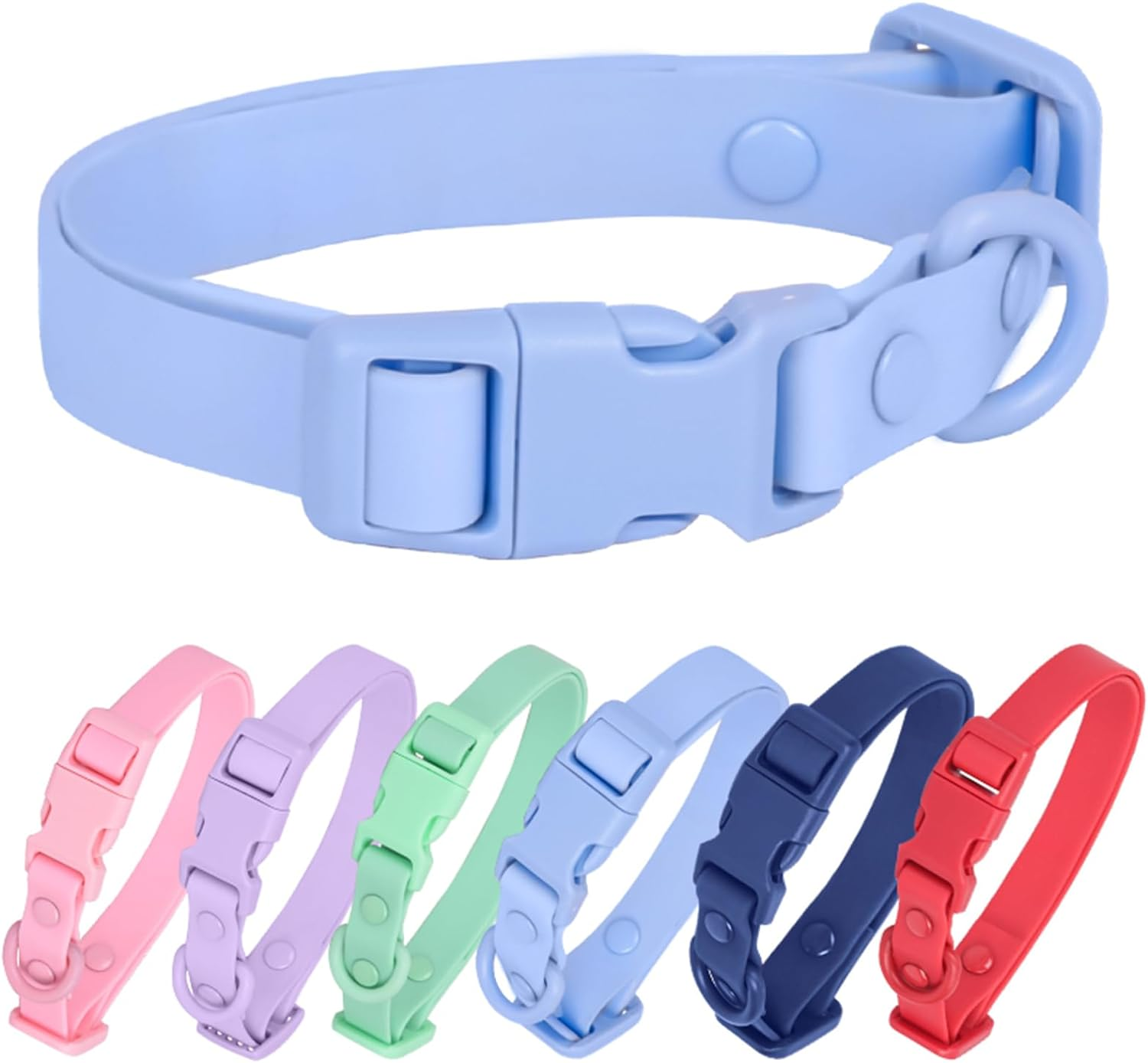 Waterproof Dog Collar Soft Rubber Dog Collar with Safety Buckle Adjustable Pe... - Picture 11 of 21