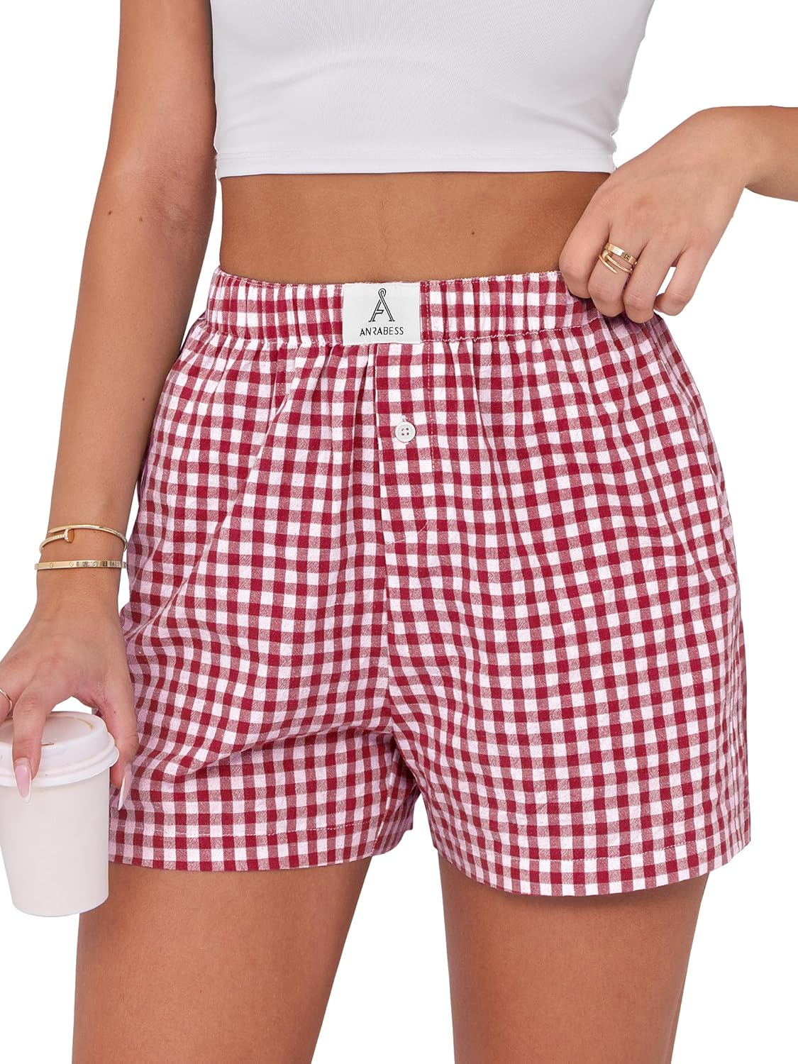★ GRAILZ ★ 2025 SS 新作 ★ PAJAMA BOXER SHORTS ★ ANRABESS Boxer Shorts for Women Gingham Pajama 2025 Summer