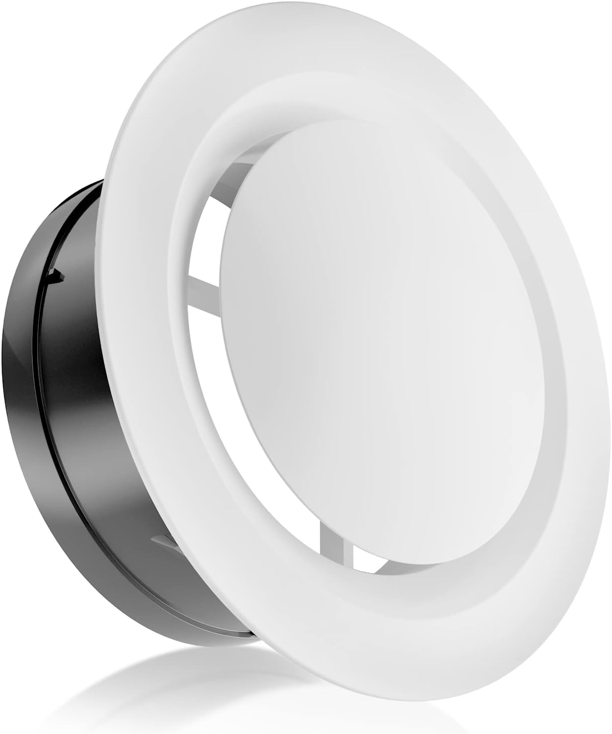 4 Inch Air Vent Covers, ABS Adjustable Soffit Vent, Round Ceiling Diffuser for Exhaust Fan, Inline Duct Fan, Bathroom, Kitchen, Garage Use, White