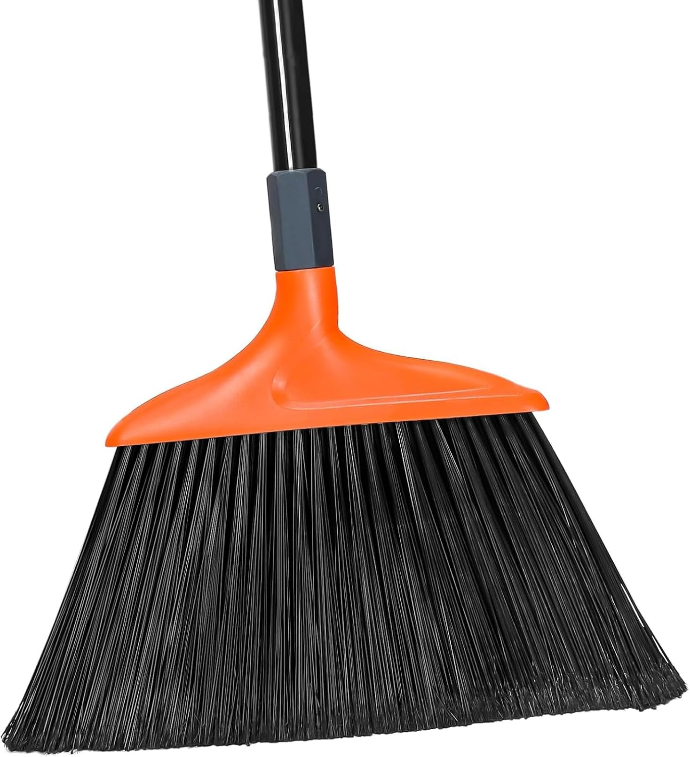 Treelen Heavy-Duty Broom, Long Handle Angle Broom 14.5" Wide for Garages, Courtyard, Sidewalks, Decks and Outdoor Surfaces, Perfect for Home Kitchen Room Office Floor
