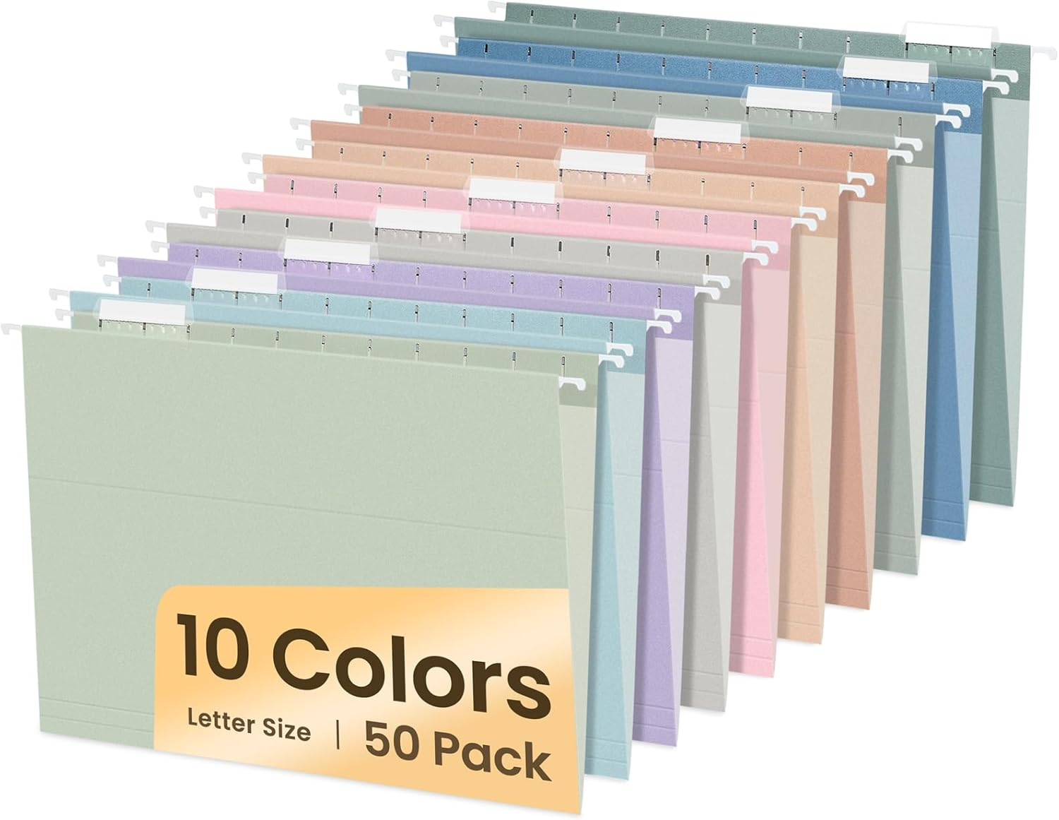 Hangng Fle Folders Letter Sze, Pastel Colors, 25 Count Letter Sze Fle Folders Wth 1/5-Cut