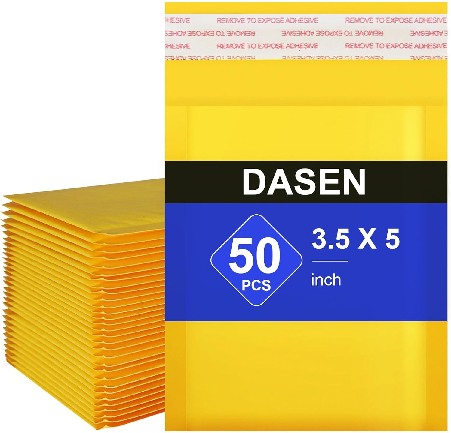 Packbabol Kraft Bubble Mailers 3.5X5 Inch 50 Pack,Self-Sealing Paper Envelopes f