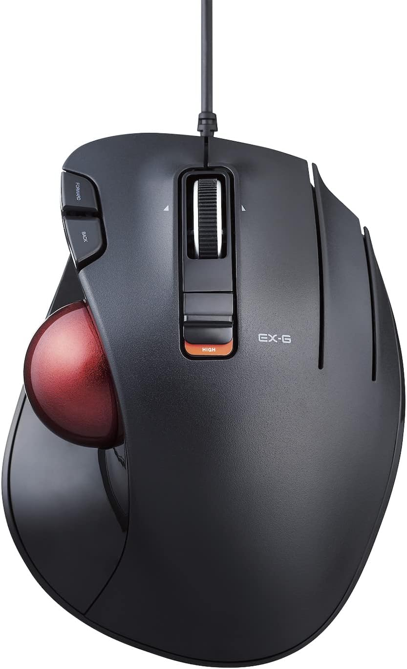 ELECOM EX-G Trackball Mouse, Thumb, Wired