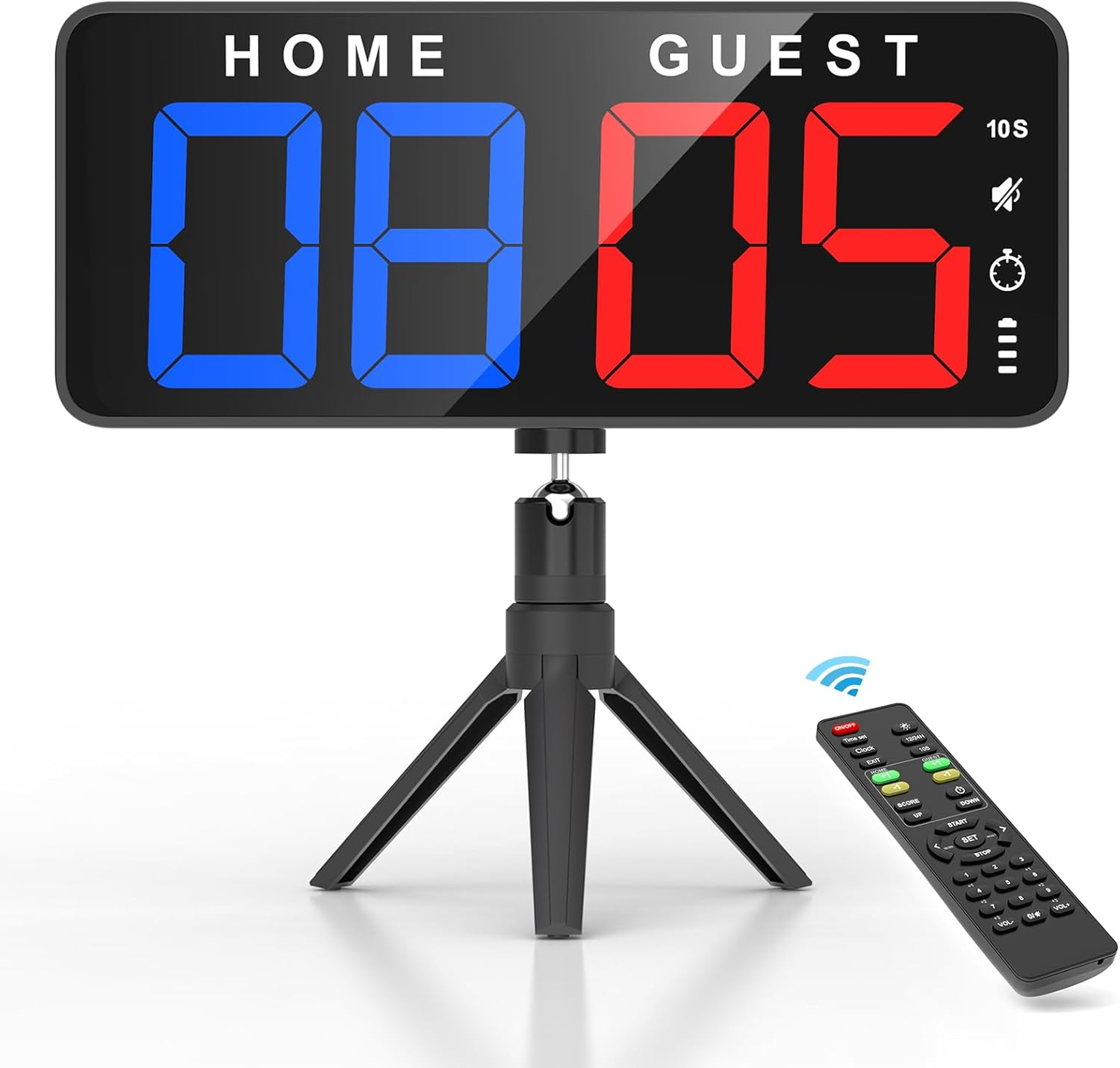11’’ Large Digital LED Scoreboard Electronic Score Keeper Clock, Countdown/Up, with Powerful Battery, 4 Mounting Options, for Corn Hole/Ping Pong/Table Tennis Sports, Indoor & Outdoor Games