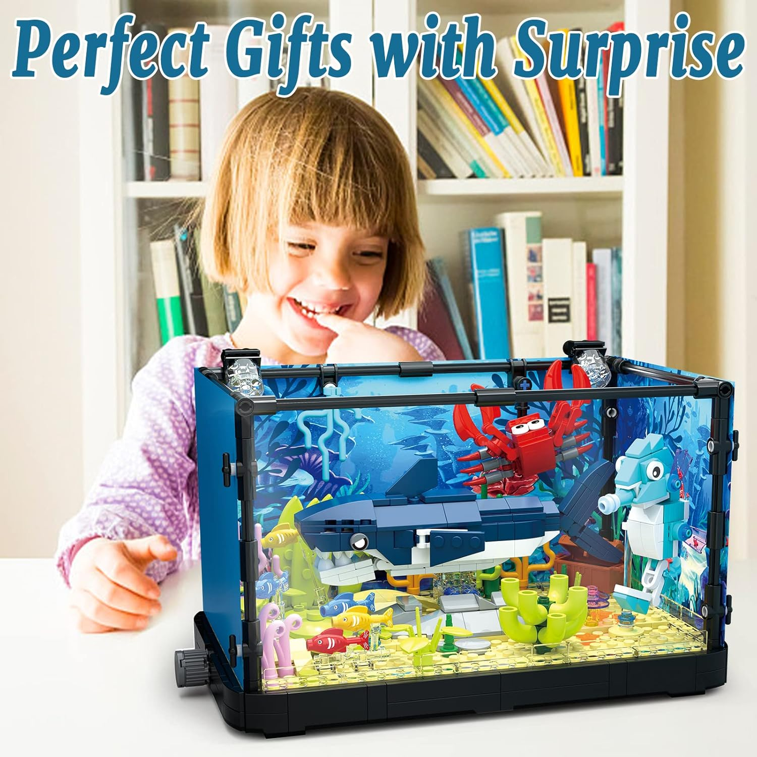 Creator Shark Fish Tank Building Kids Toys Set with Light, Shark Building Con... - Picture 7 of 14