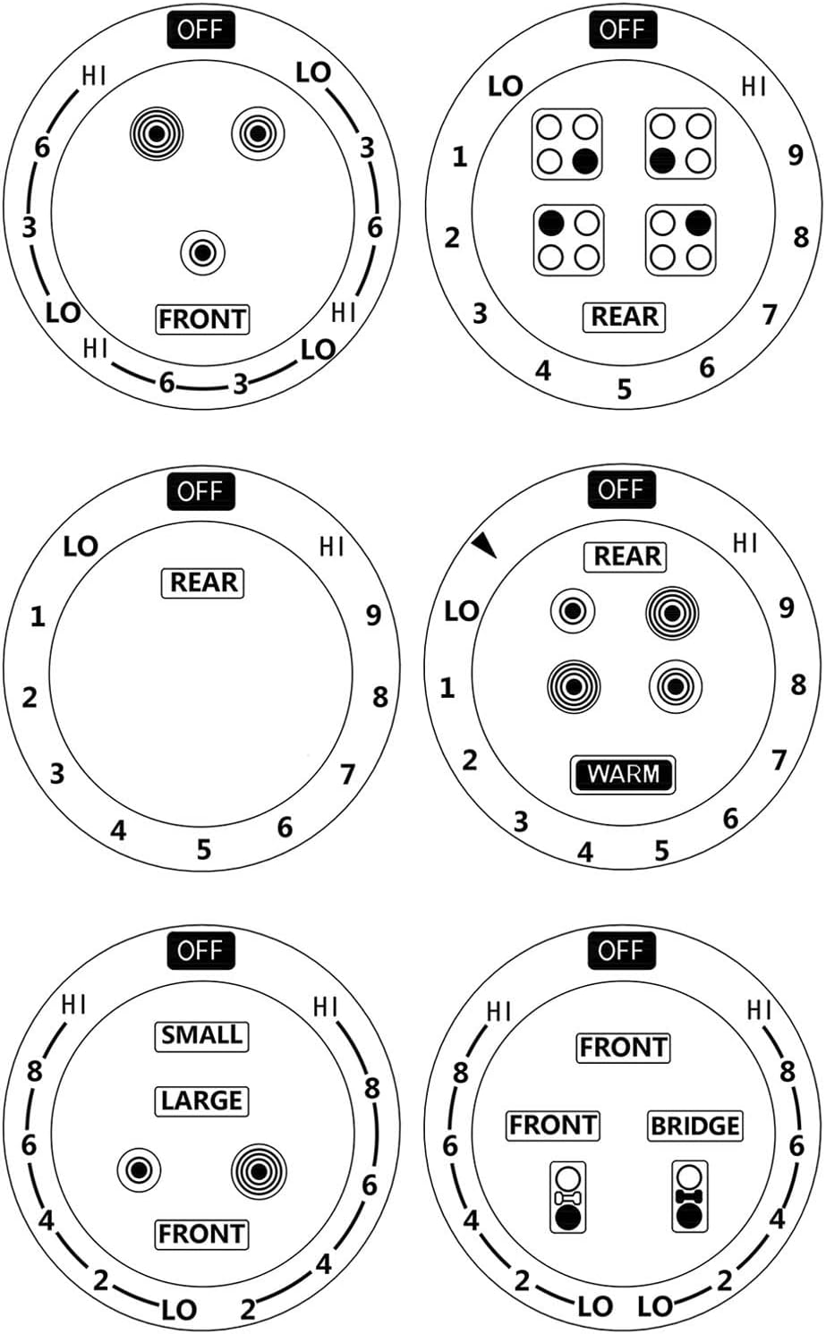 Stove Dial Stickers - 6 Clear Labels for Burner Cooktop Oven Controls