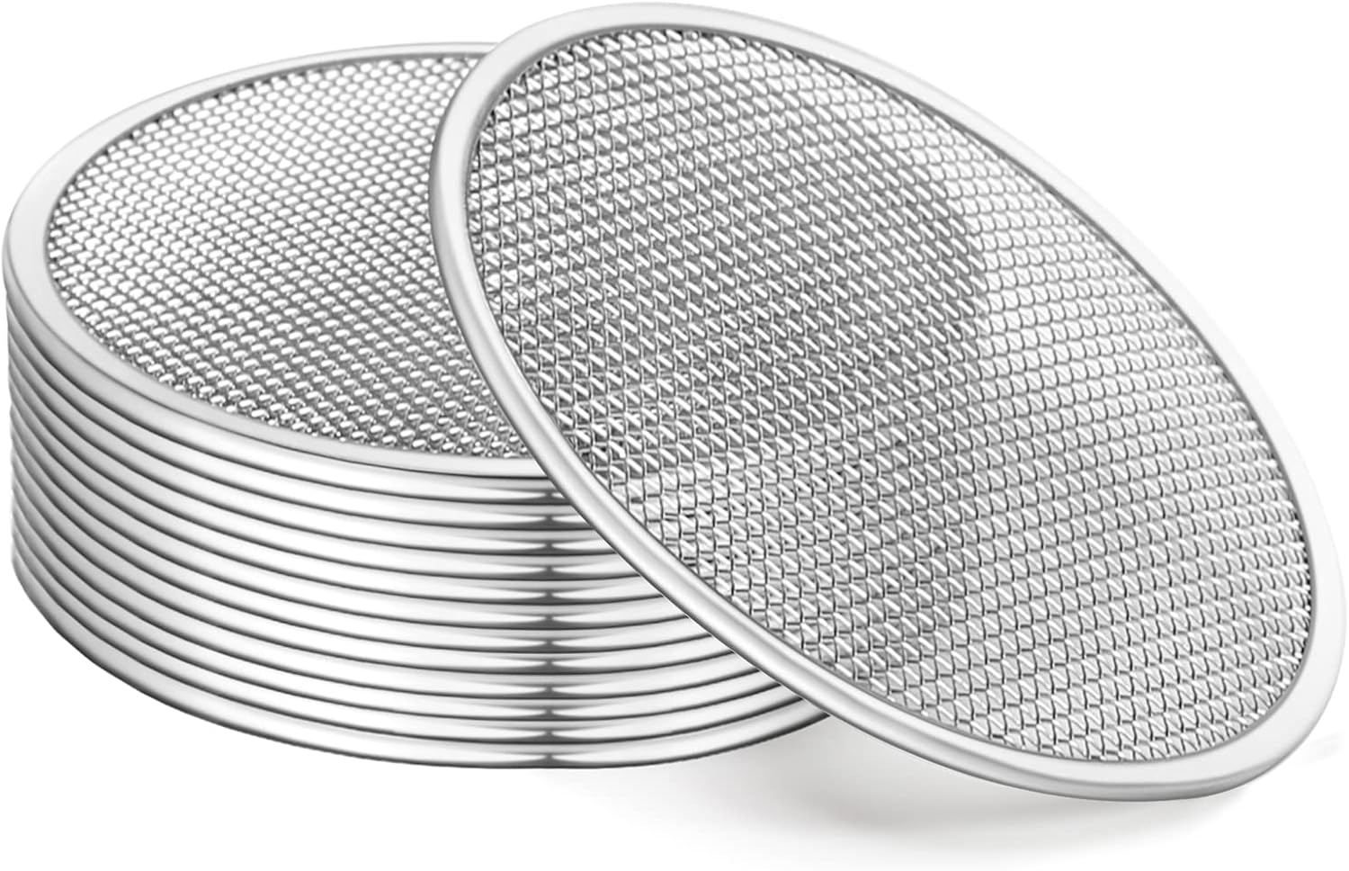 12 Pack Sprouting Lids, 316 Stainless Steel Screen Lid for 86Mm Wide Mouth Mason Jar, Alfalfa, Broccoli Mesh Lids (Wide Mouth 12 PCS)