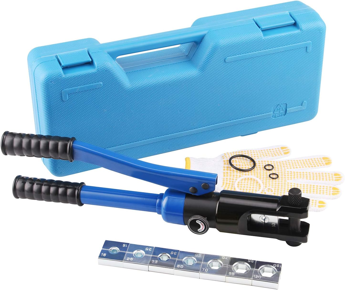 Hydraulic Cable Lug Tool, 6 AWG to 4/0 AWG Battery Cable Crimping Tool WIRE Terminal Crimper Set, 1202BL