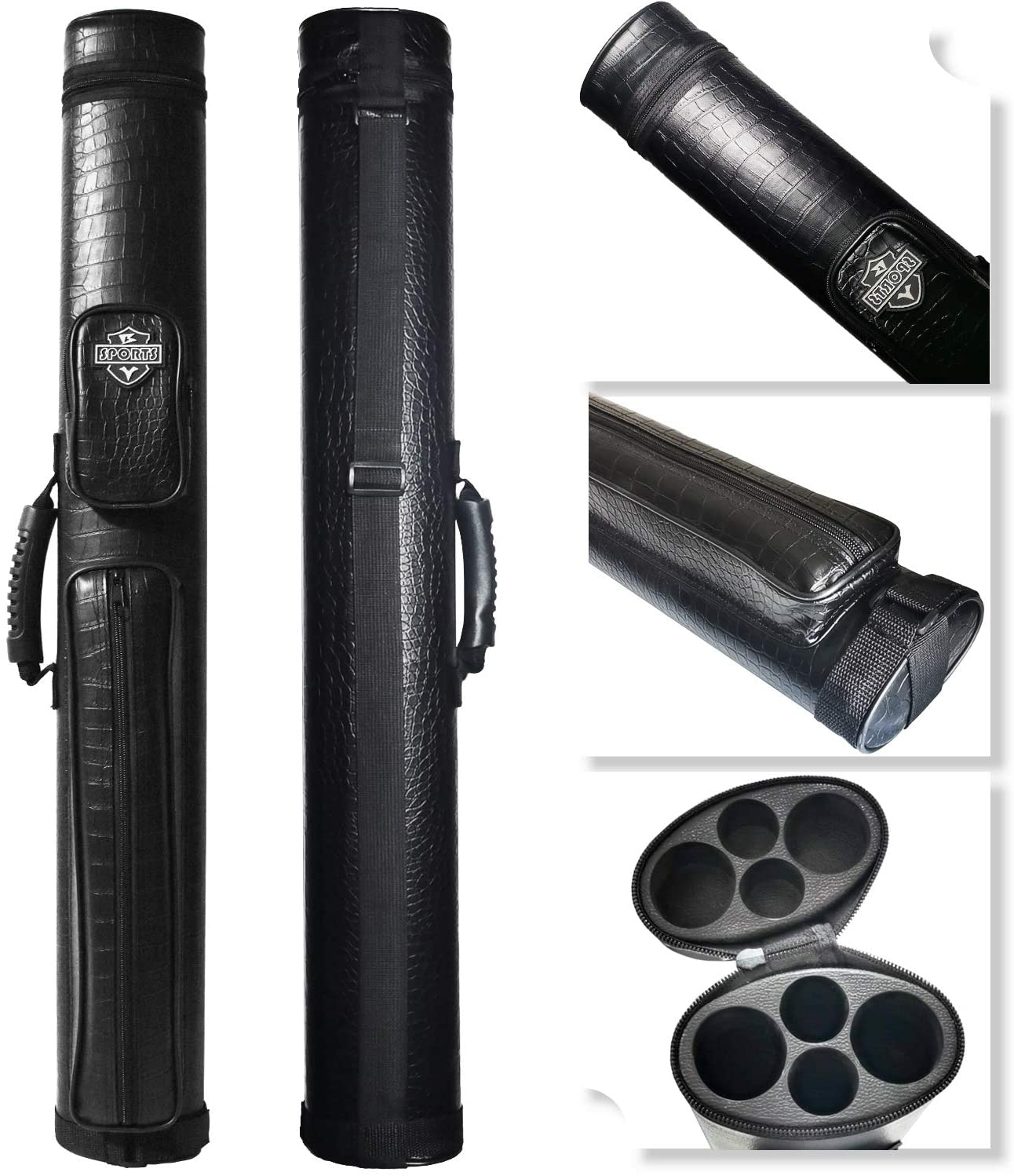 BY SPORTS 2x2 Hard cue case Square Pool Cue Billiard Stick Carrying Case - Picture 13 of 17
