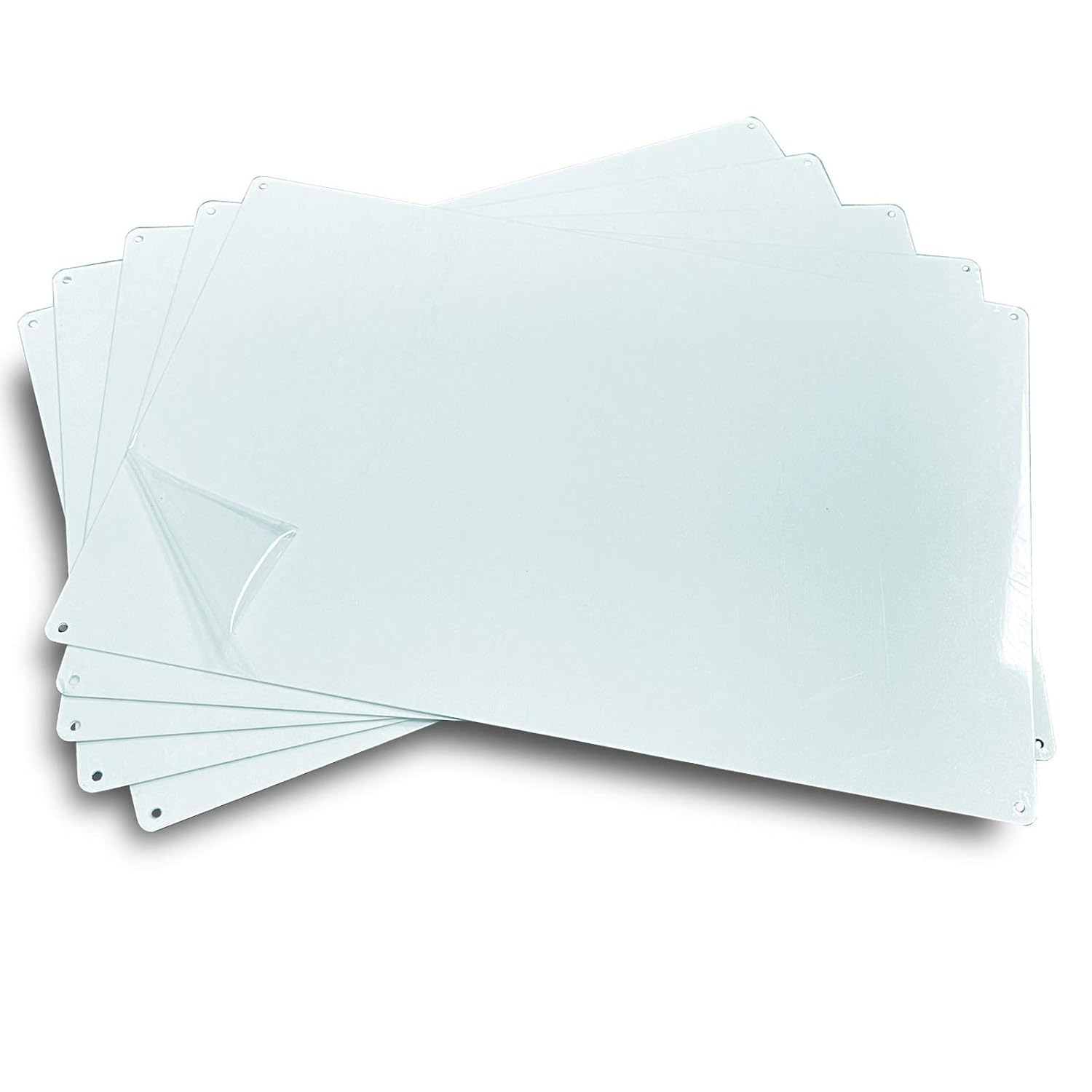 Aluminum Metal Signs Sublimation Blanks 8X12X0.026 Inch Nameplates for Heat Transfer Press UV Print 4 Drilled Holes 5PCS (Pearl White) 20X30 CM