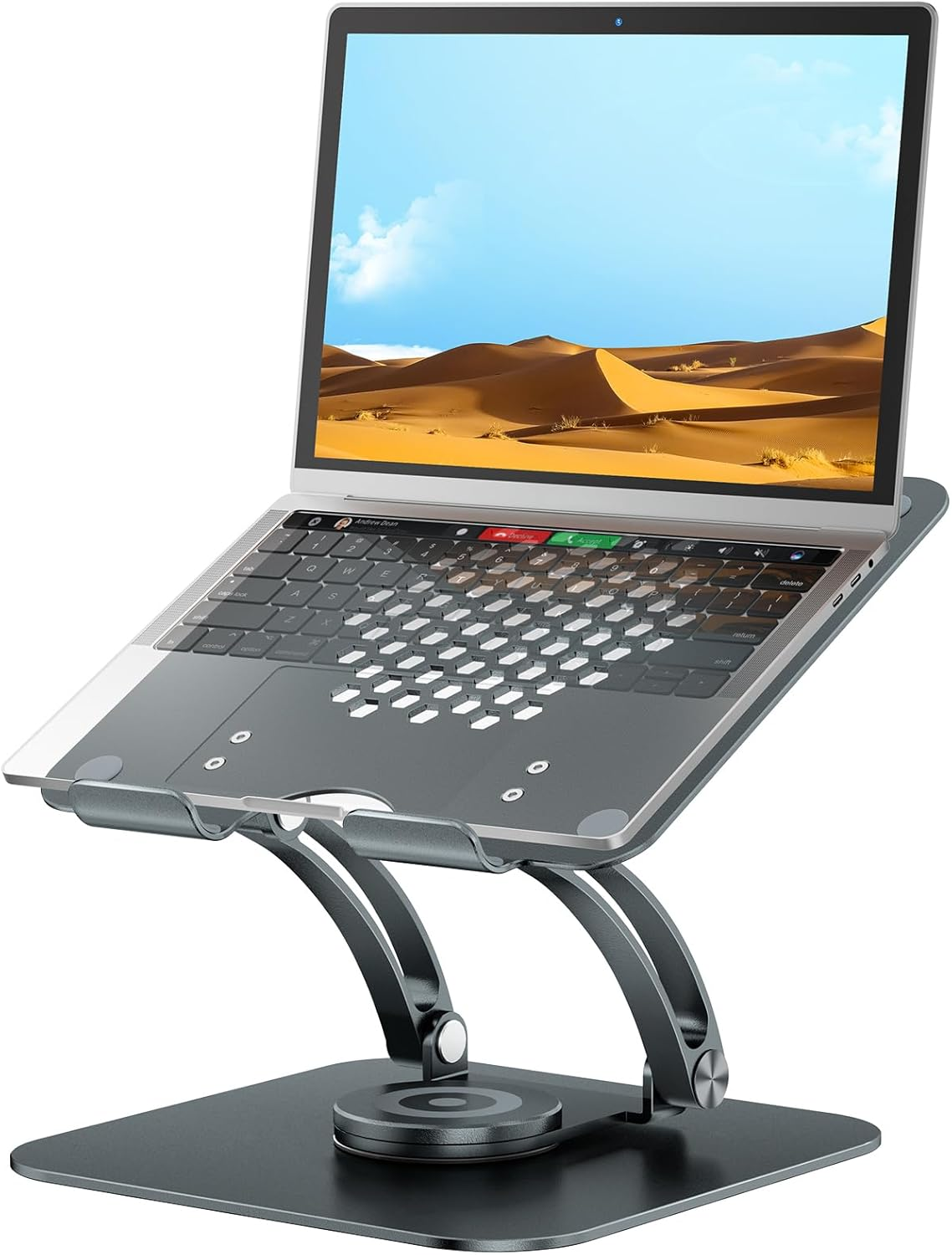 Swivel Laptop Stand for Desk, Ergonomic Laptop Holder with 360° Rotating Base, Adjustable Computer Stand Laptop Riser Compatible with Air, Pro, All Laptop 10-16