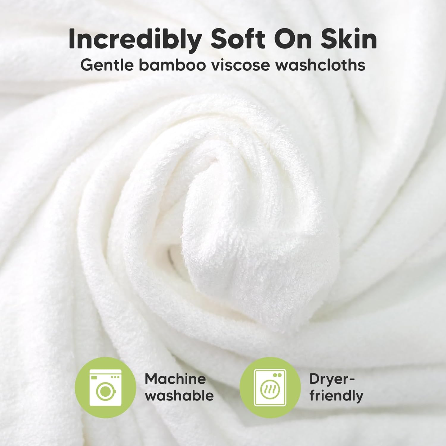 6-Pack Baby Wash Cloths - Organic Bamboo Baby Face Cloth, Baby Wash Cloth, Ba... - Picture 3 of 16