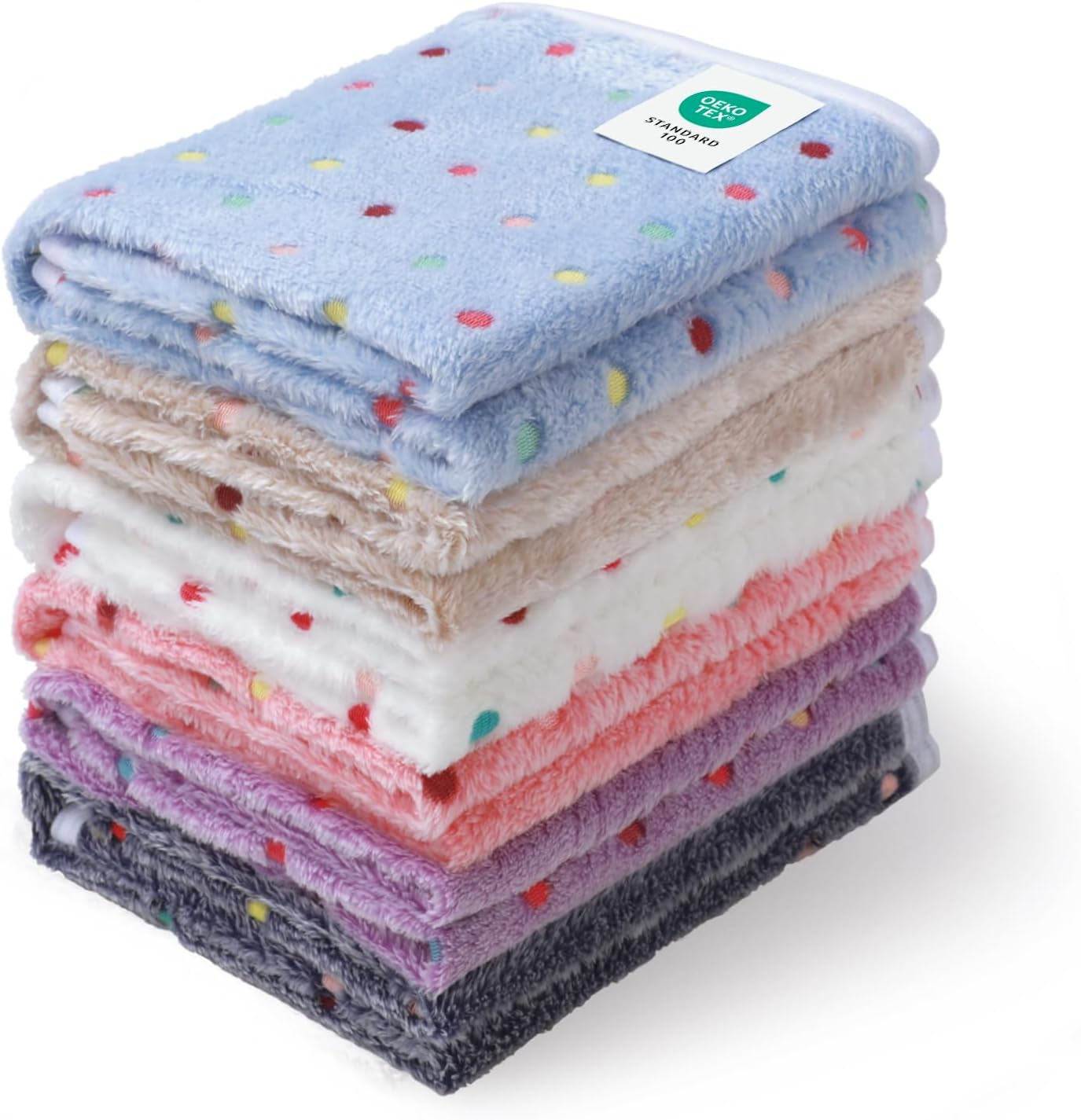 1 Pack 6 Blankets Dog Cat Soft Fluffy Fleece Pet Blanket Warm Cute Print Design Puppy Kitten Blanket Doggy Dot Small(23