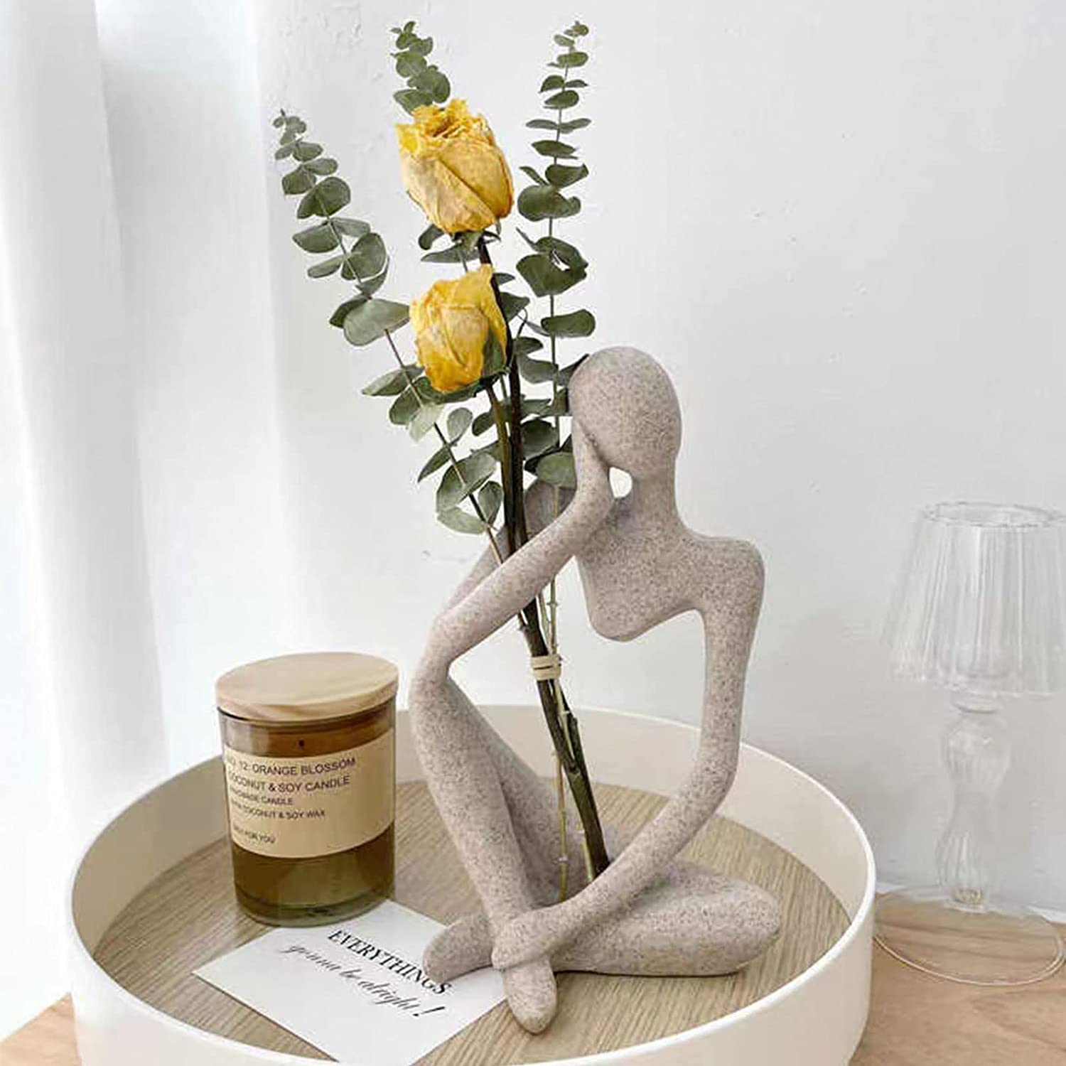 Abstract Thinker Statue Resin Decor