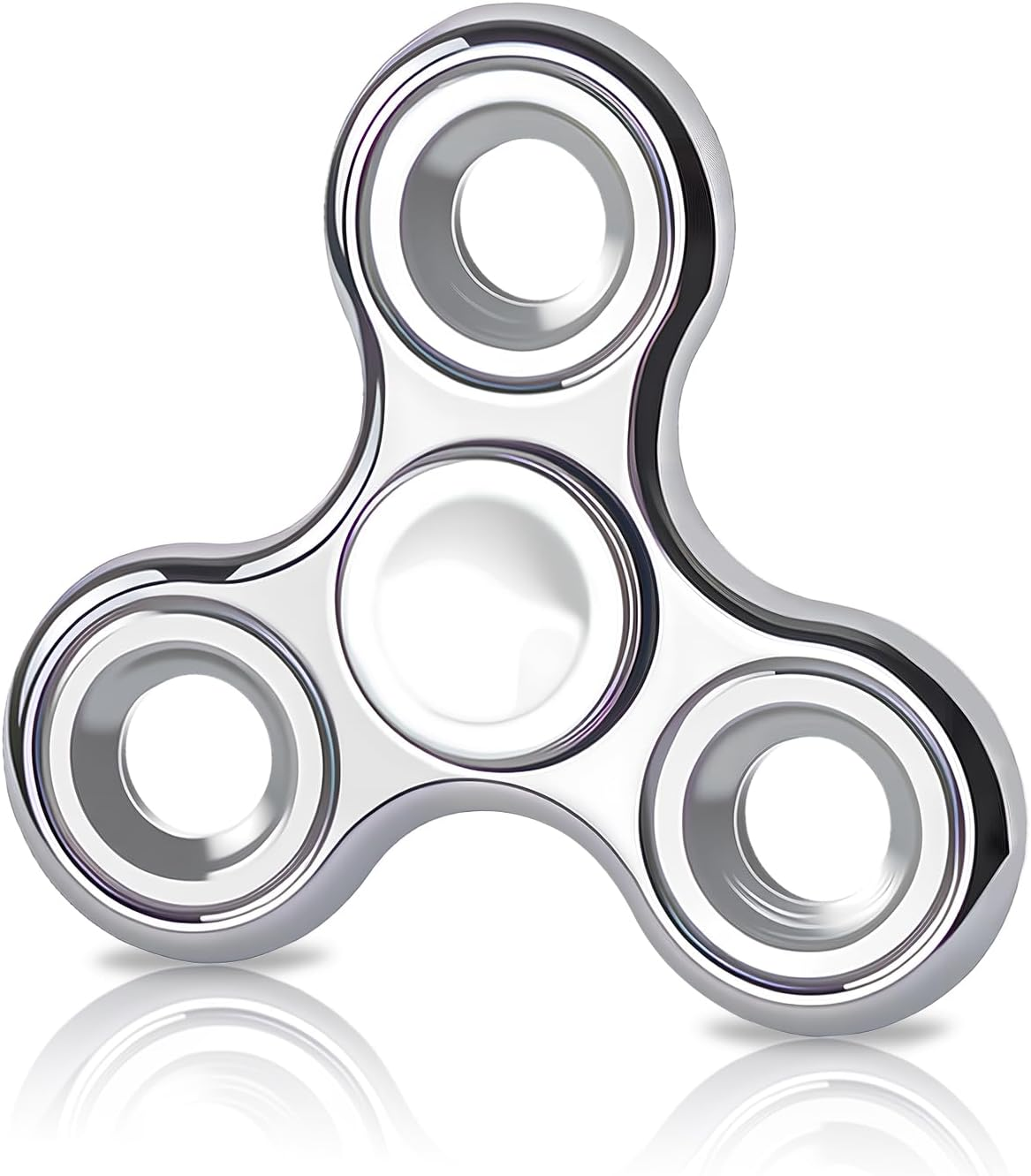 Fidget Toys Adults 5 Pack,Electroplated Metal Fidget Spinner Stress Reducer,High Speed 3-5 Min Quite Spins,Fidgets for Adults & Teens & Kids Age 6+,Valentines Day Gifts(Silver)