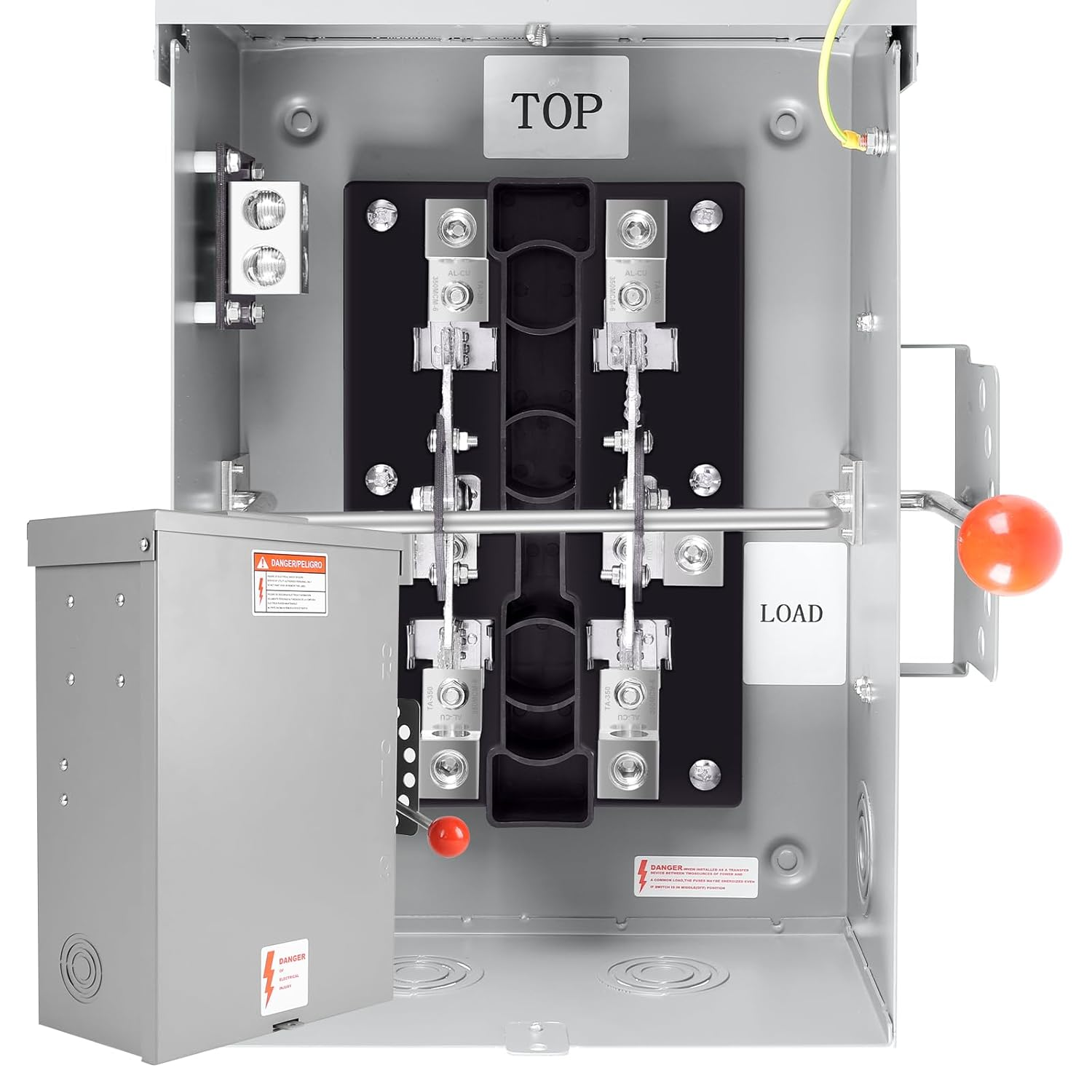 200A General-Duty Double-Throw Safety Switch, 48000W 120/240-Volt Transfer Switch, Meeting NEMA 3R Standards for Outdoor and Indoor Use