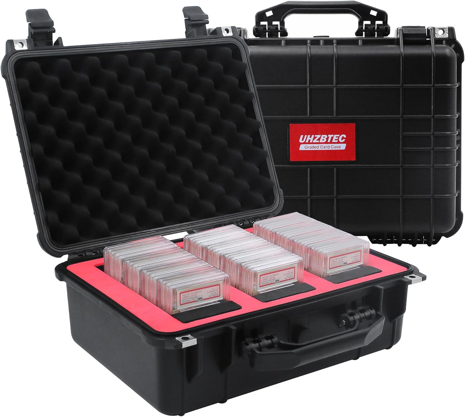 Graded Card Storage Box; Durable Sports, PSA Card Storage Case- Trading Card Storage Box - PSA Slab Case (BLACK, 16.55X13.1X6.7 Inches)