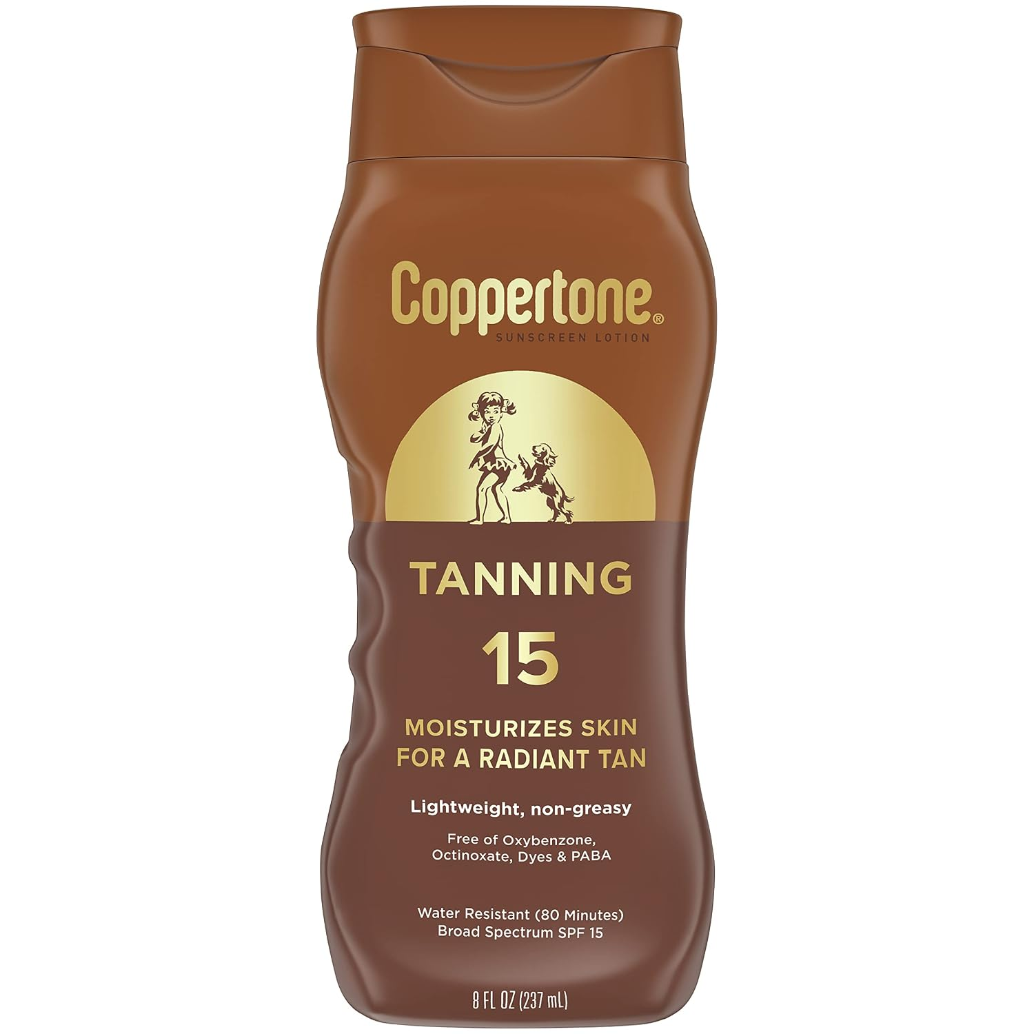 Tanning Sunscreen Lotion, Water Resistant Body Sunscreen SPF 15,