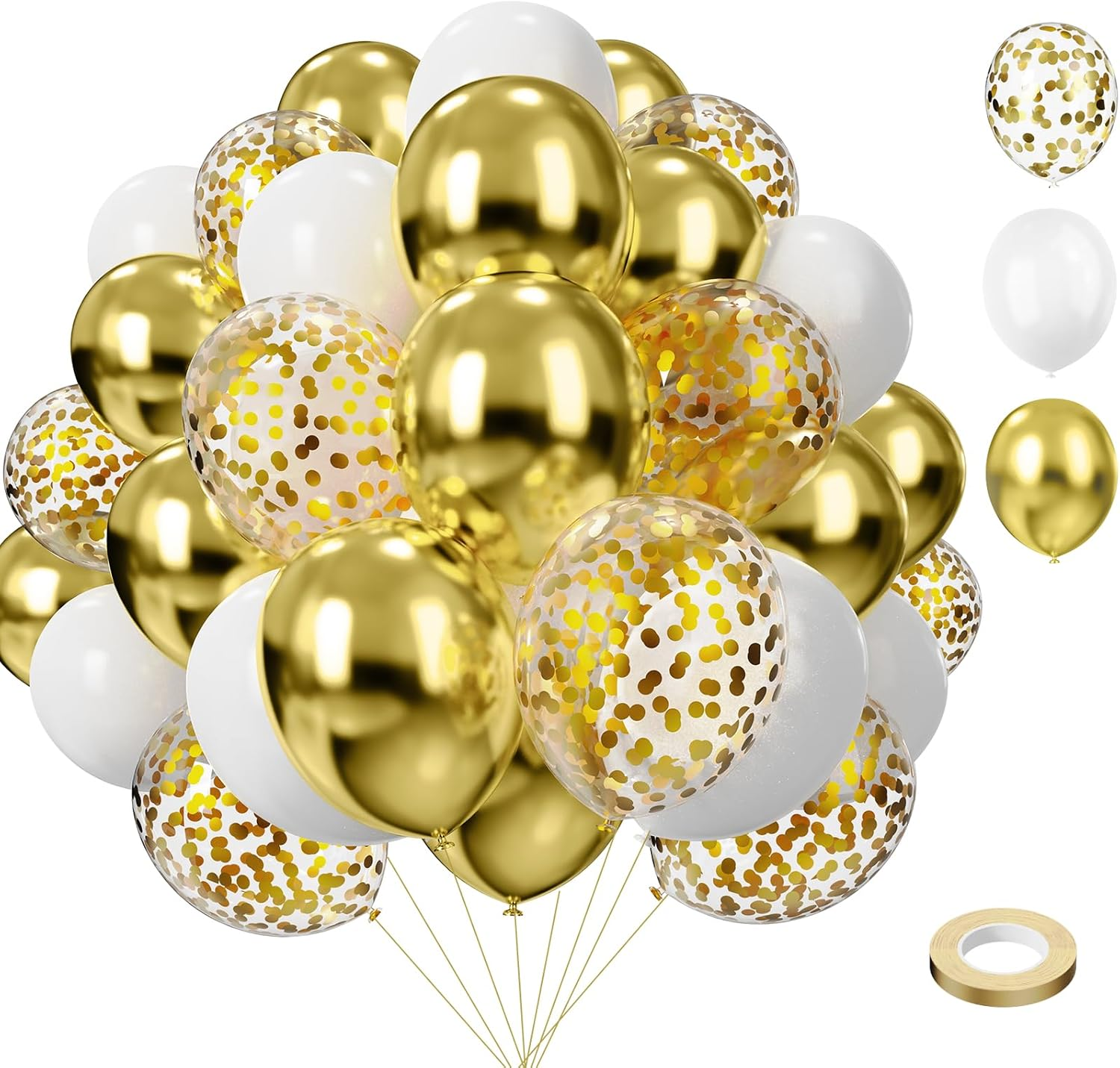 Black White Gold Balloon Garland Kit, 114Pcs Black and Gold Party Decorations... - Picture 5 of 12