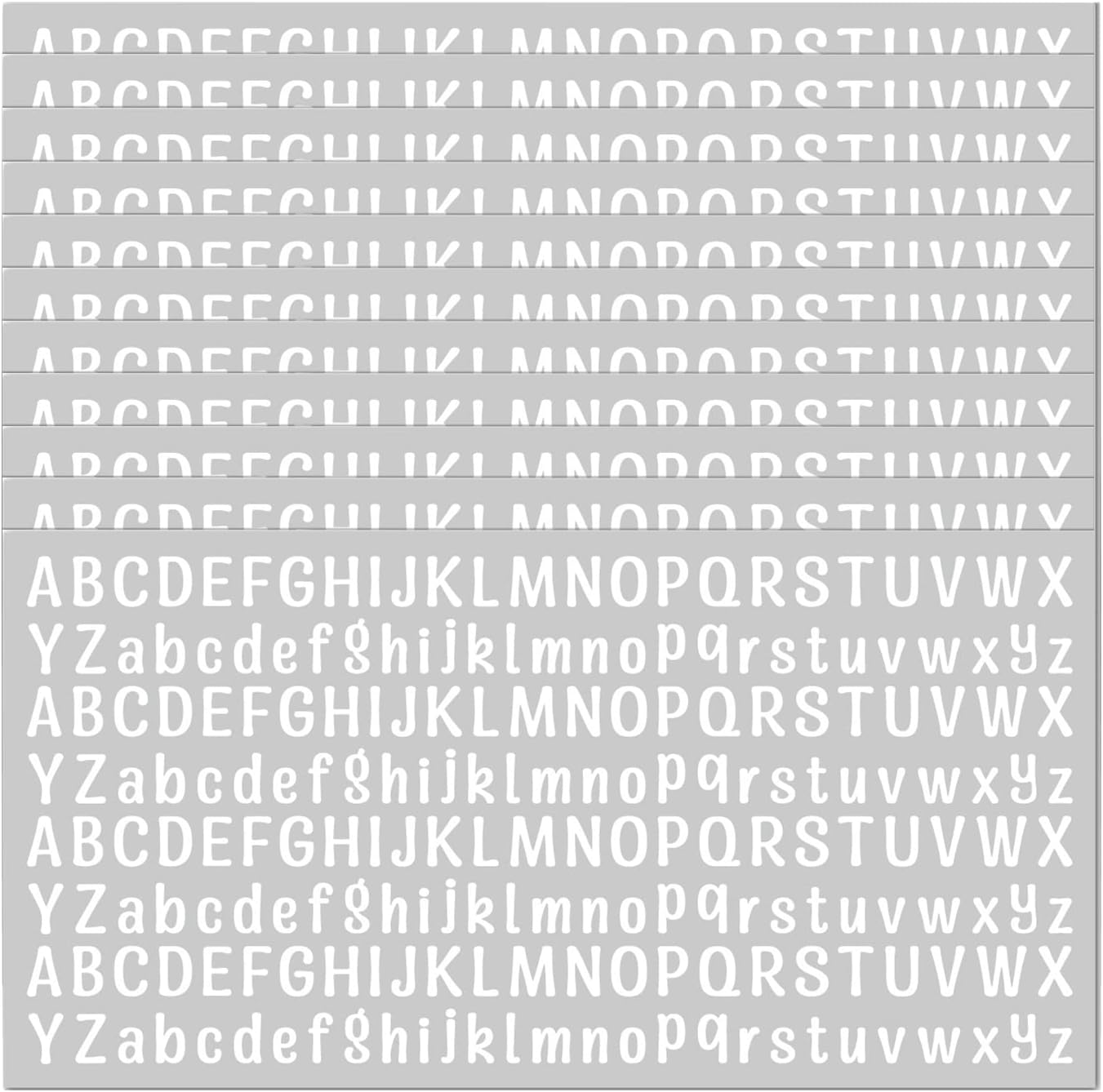 10 Sheet Small Letter Stickers, 1/2 Inch Self Adhesive Alphabet Stickers, Cute Vinyl Letter Stickers for Arts Crafts Outdoor Sign Poster Windows Doors Mailboxes Car Truck - White
