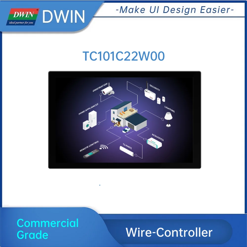 10.1 Inch 350nit 1280*800 Tuya Wifi Smart Touch Ultra-thin IPS LCD Display Capacitive Screen Control Panel Wired Controller