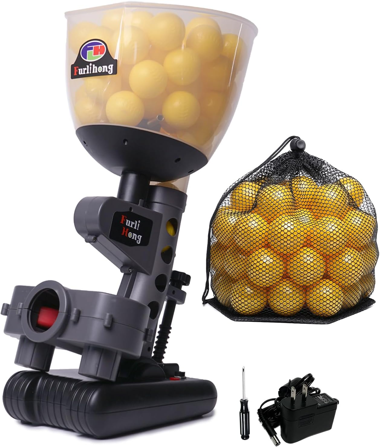 692BH Baseball Pitching Machine, Use Ping Pong Size Training Balls for Visual Acuity and Hitting Accuracy Improvement, Powered by Batteries or AC Power, Includes 60 Pcs Balls
