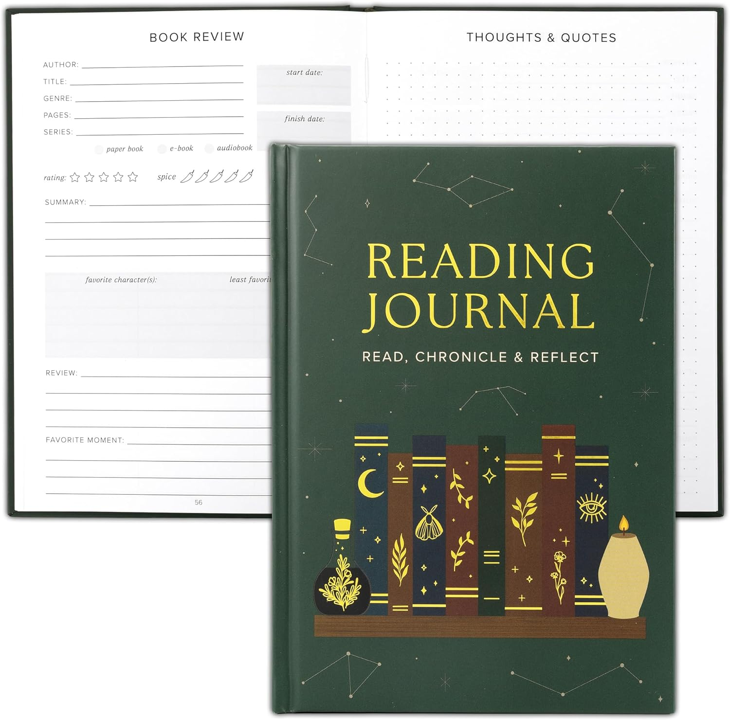 Elegant Reading Journal with Hard Cover - Ideal Gift for Book Enthusiasts