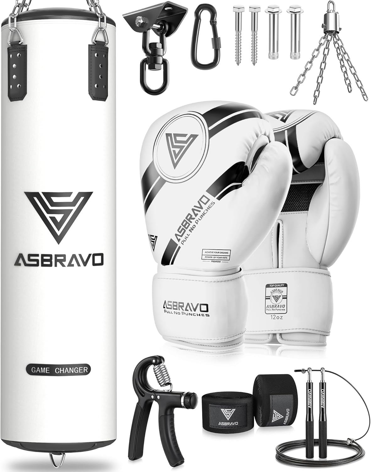 Punching Bag for Adults, 4Ft PU Heavy Boxing Bag Set 12OZ Gloves for MMA Muay Thai Kickboxing Training Home Gym, Martial Art (Unfilled)