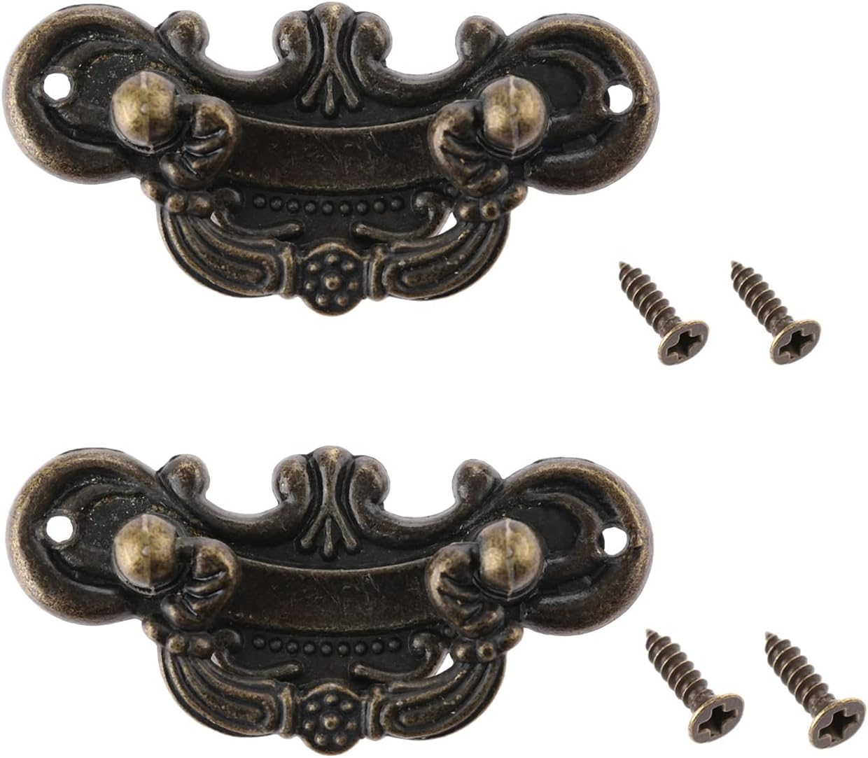 2-Pack Vintage Antique Bronze Pull Handle for Drawer Jewelry Box Kitchen Cabinet Furniture Hardware-2.32