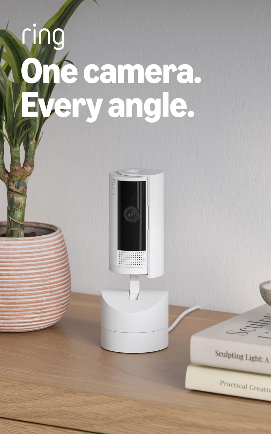 Pan-Tilt Indoor Cam (Newest Model), See All around Your Home or Business with 360° Pan Coverage, HD Video, plus Two-Way Talk, White