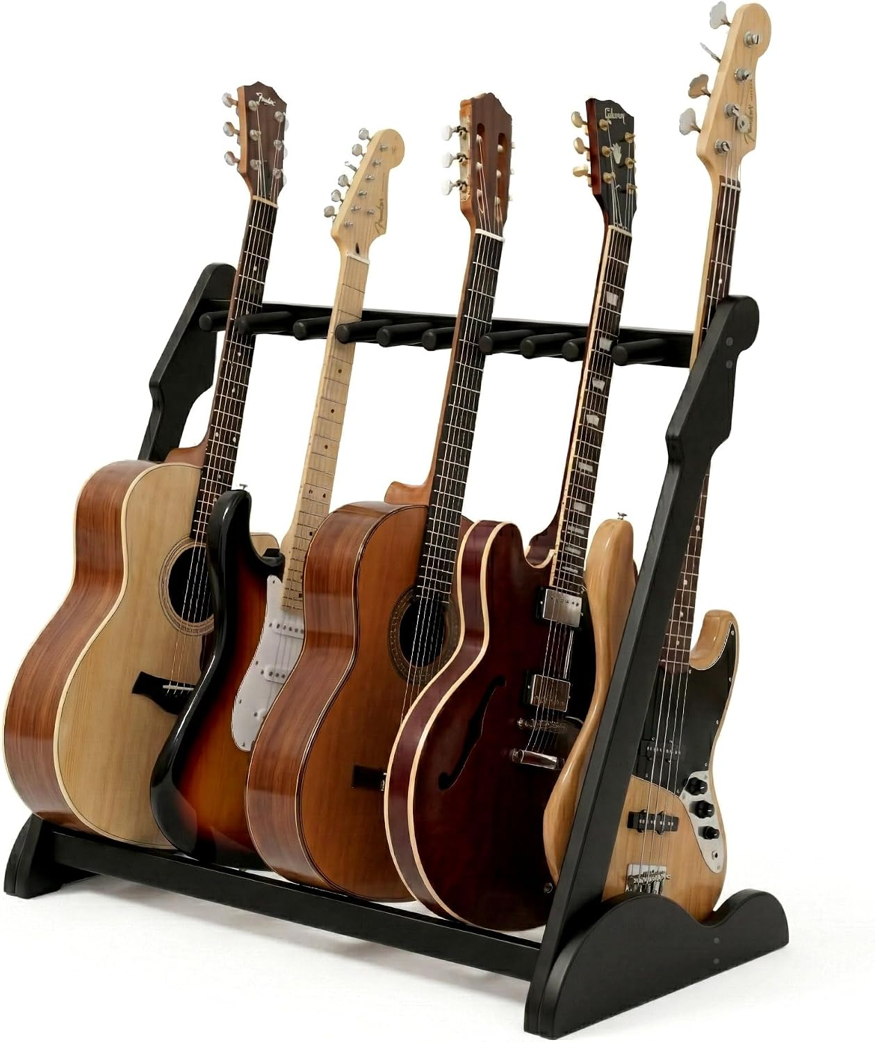 Bamboo Guitar Rack for Multiple Guitars, Adjustable Multi Guitar Stand Wood