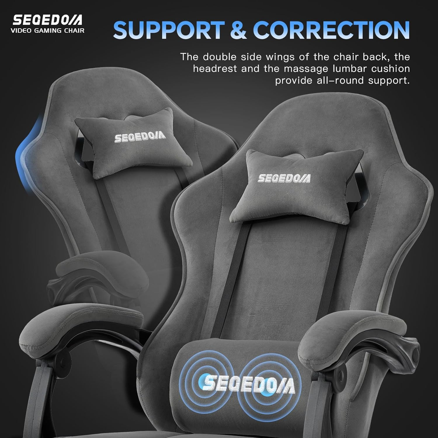 segedom Gaming Chair Technology Fabric Computer Chair with Pocket Spring Cush... - Picture 5 of 14
